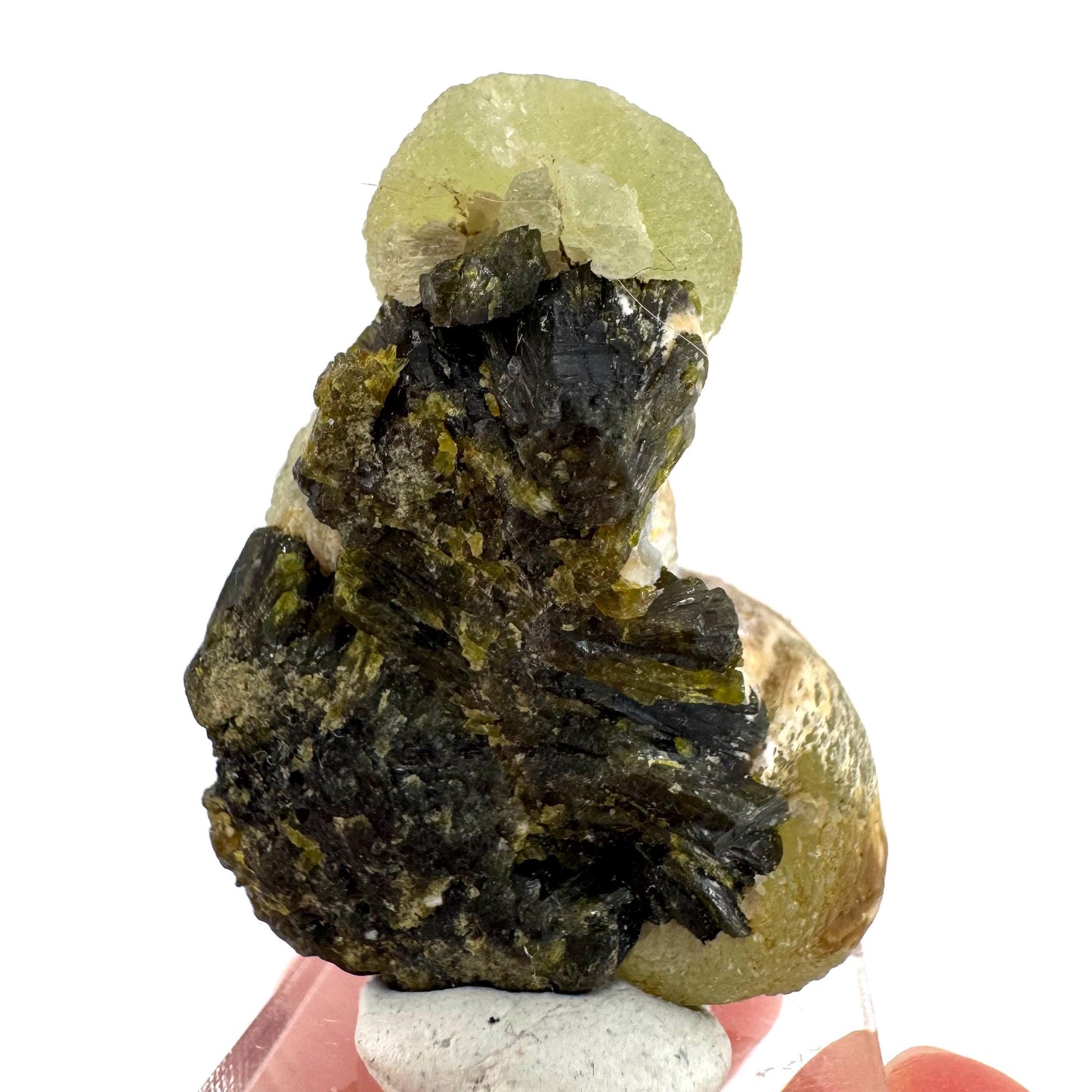 Prehnite with Epidote | Botryoidal green crystal, mineral specimen from Mali