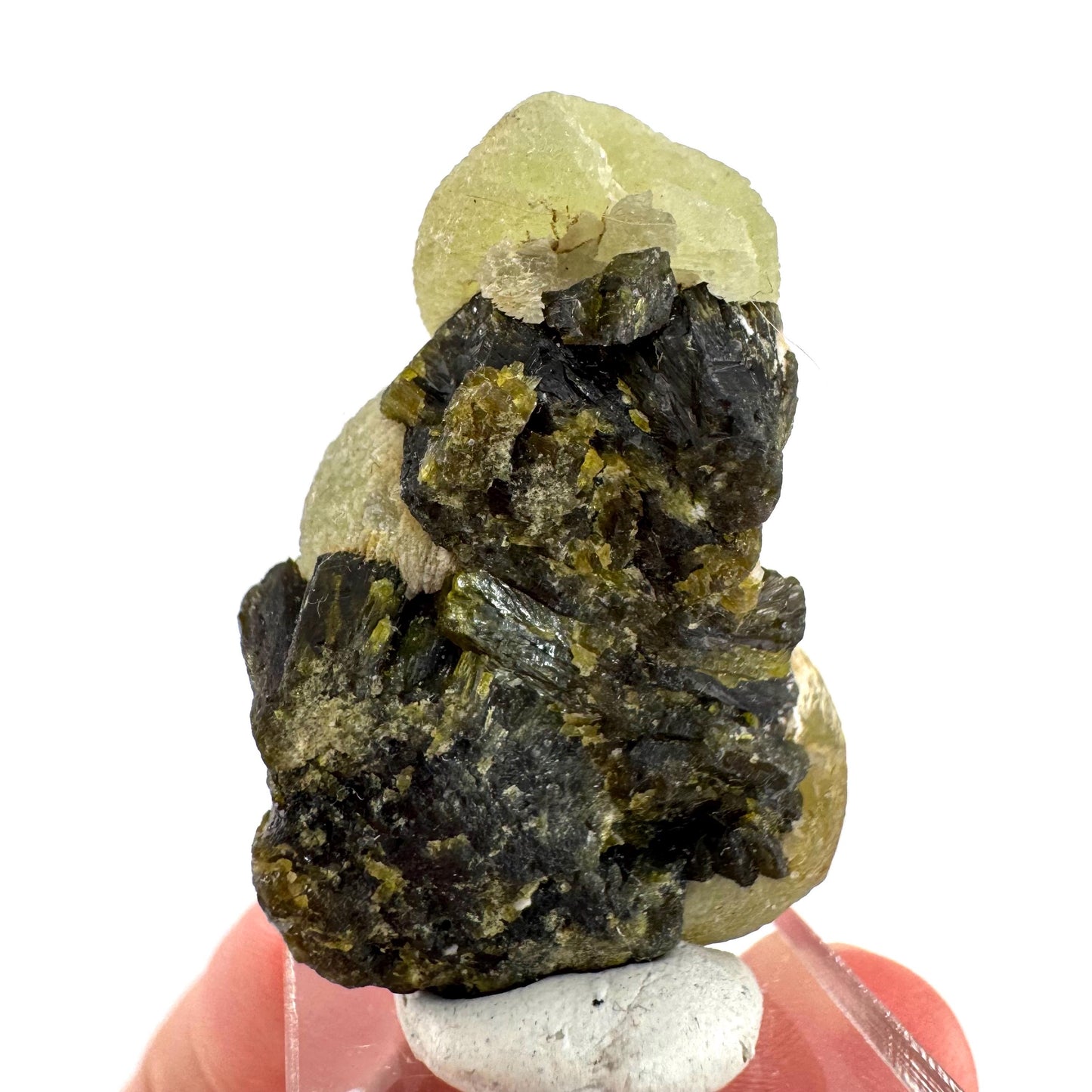 Prehnite with Epidote | Botryoidal green crystal, mineral specimen from Mali