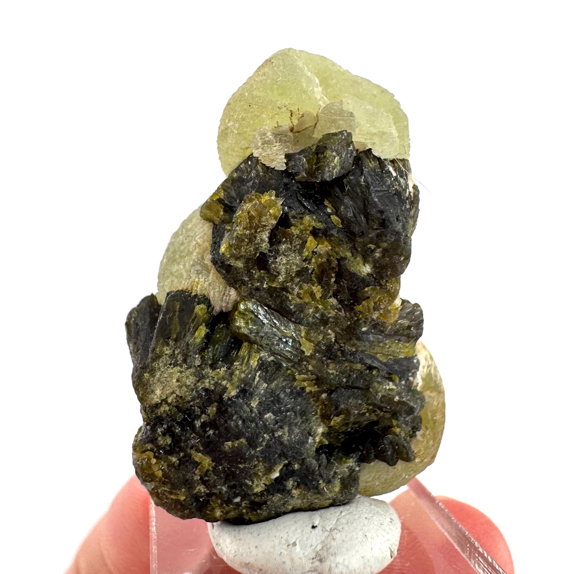 Prehnite with Epidote | Botryoidal green crystal, mineral specimen from Mali