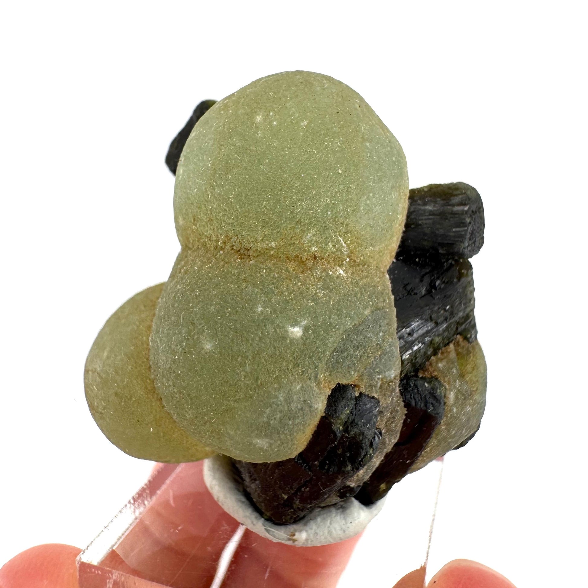 Prehnite with Epidote | Botryoidal green crystal, mineral specimen from Mali