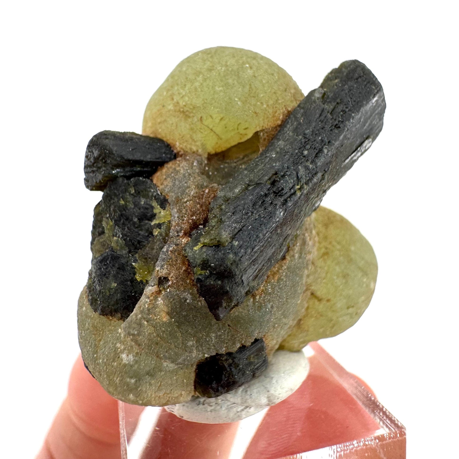 Prehnite with Epidote | Botryoidal green crystal, mineral specimen from Mali