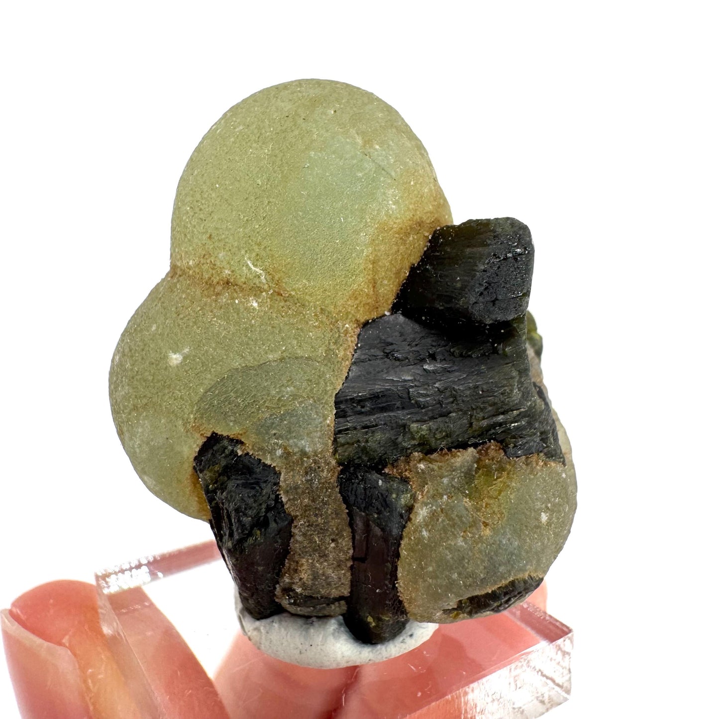 Prehnite with Epidote | Botryoidal green crystal, mineral specimen from Mali