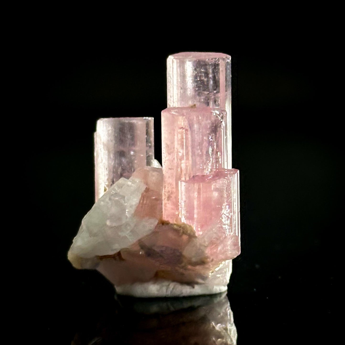 Elbaite Tourmaline | Pink Crystal Cluster, mineral specimen from Paprok