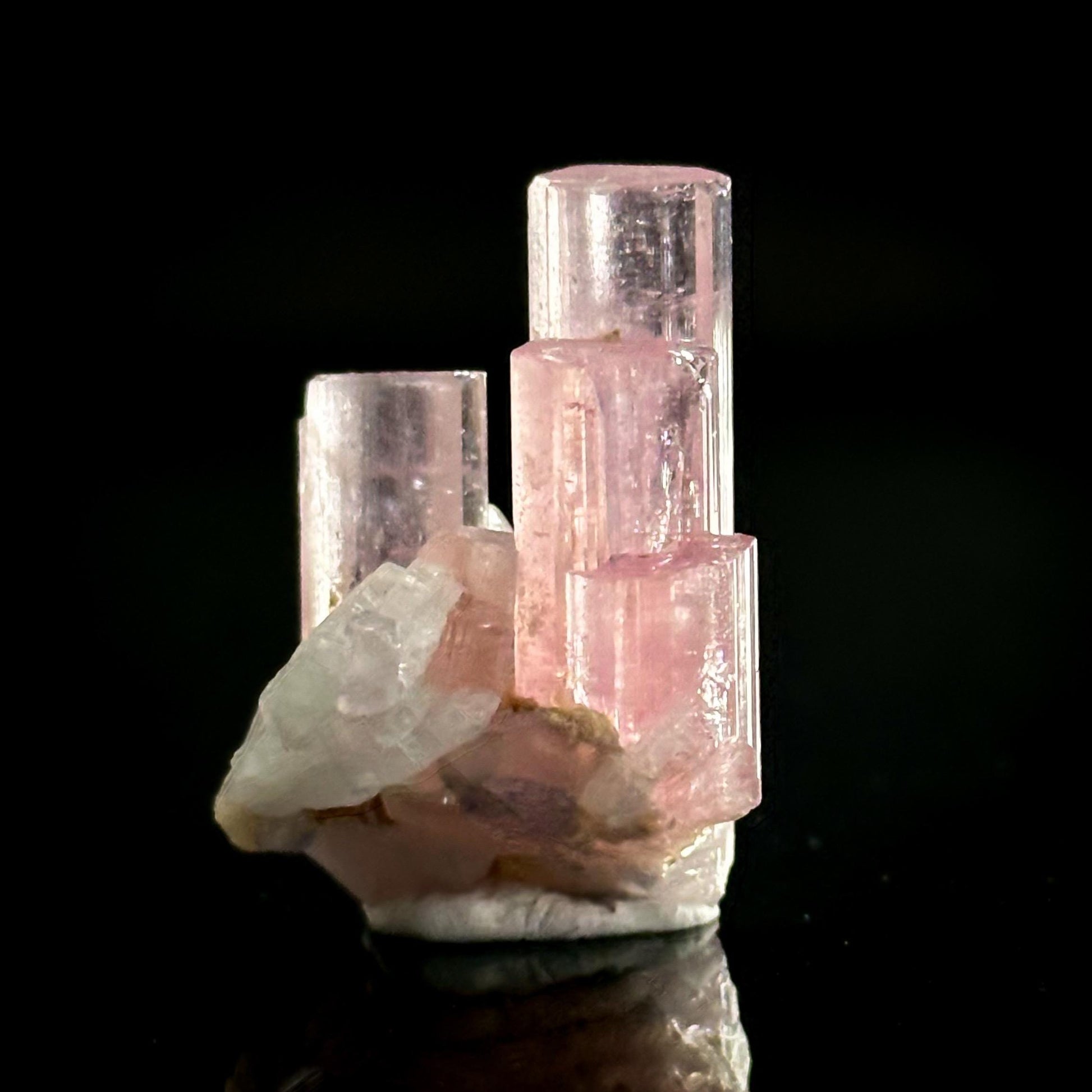Elbaite Tourmaline | Pink Crystal Cluster, mineral specimen from Paprok