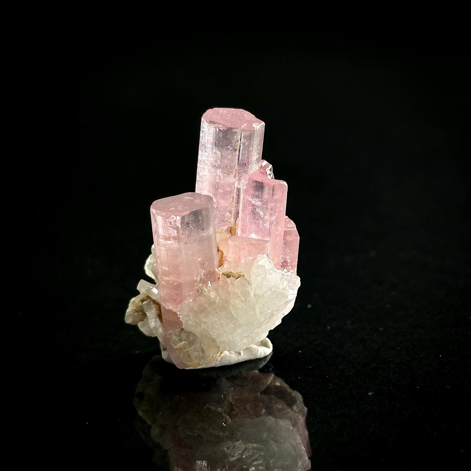 Elbaite Tourmaline | Pink Crystal Cluster, mineral specimen from Paprok