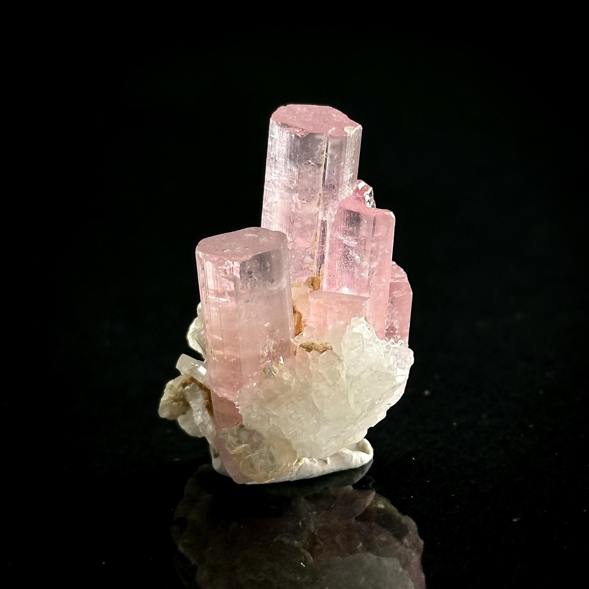 Elbaite Tourmaline | Pink Crystal Cluster, mineral specimen from Paprok