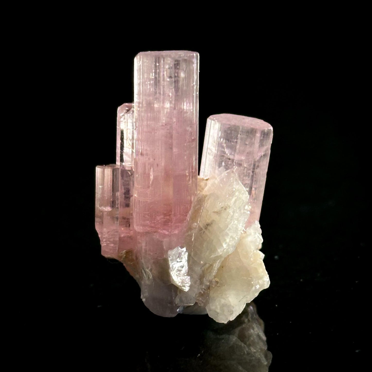 Elbaite Tourmaline | Pink Crystal Cluster, mineral specimen from Paprok