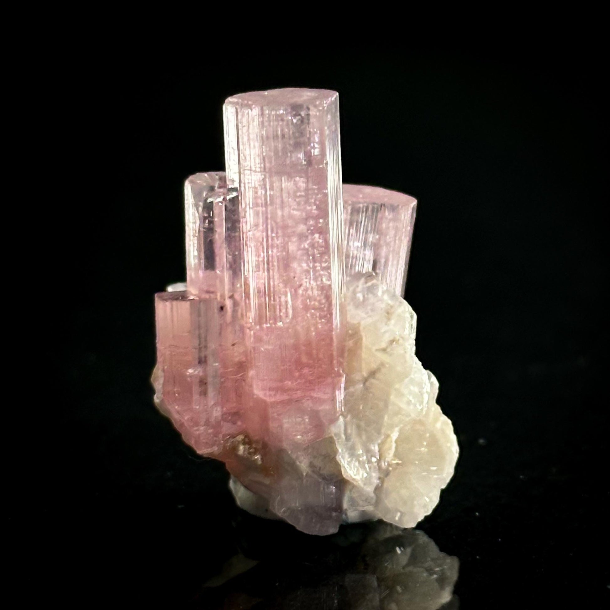 Elbaite Tourmaline | Pink Crystal Cluster, mineral specimen from Paprok