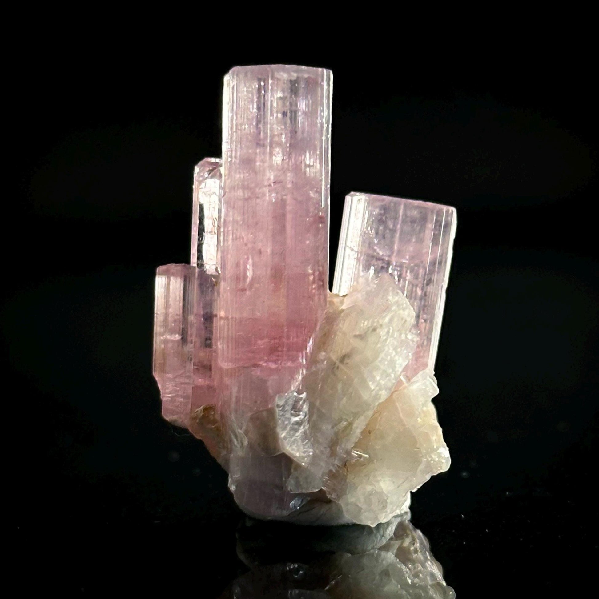 Elbaite Tourmaline | Pink Crystal Cluster, mineral specimen from Paprok