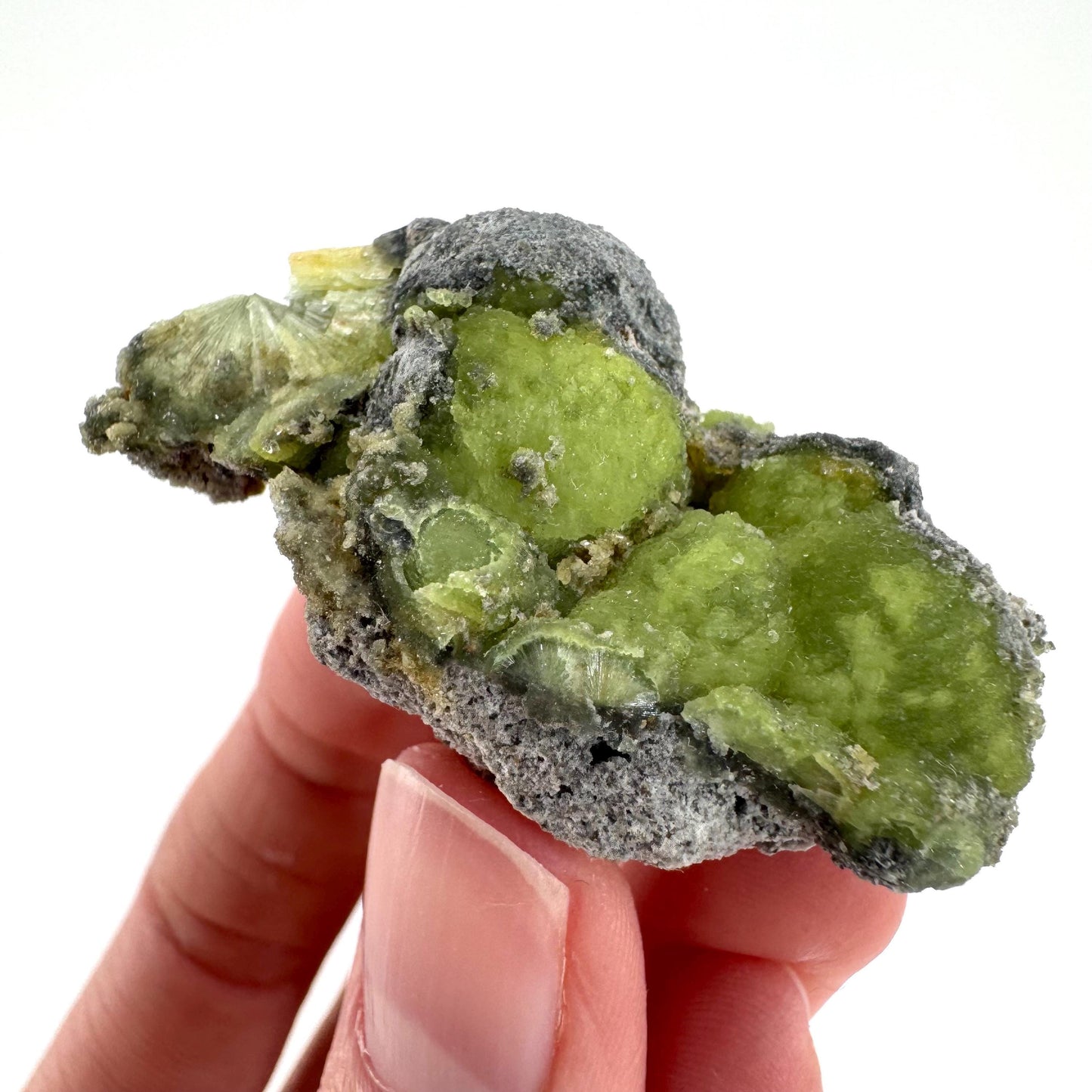 Wavellite (Arkansas, USA) | green crystal cluster, mineral specimen