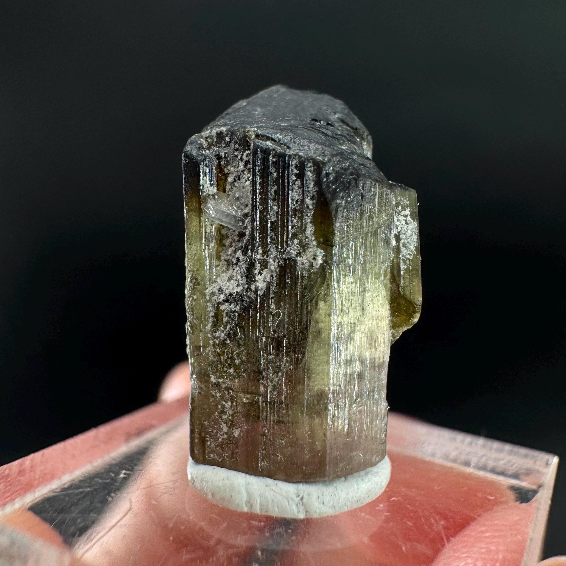 Elbaite Tourmaline | Green & Pink Bi-Color Crystal, mineral specimen from Paprok