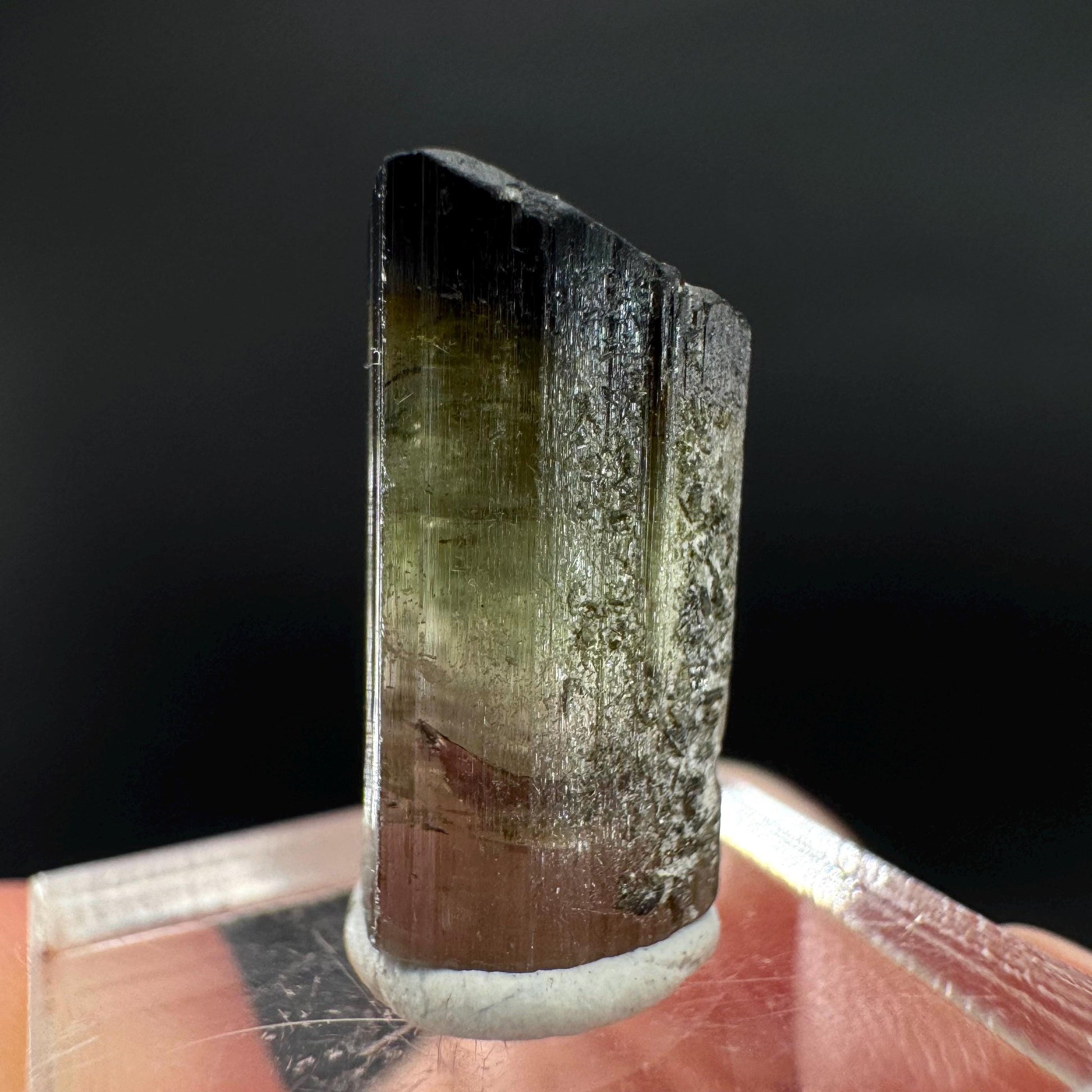 Elbaite Tourmaline | Green & Pink Bi-Color Crystal, mineral specimen from Paprok