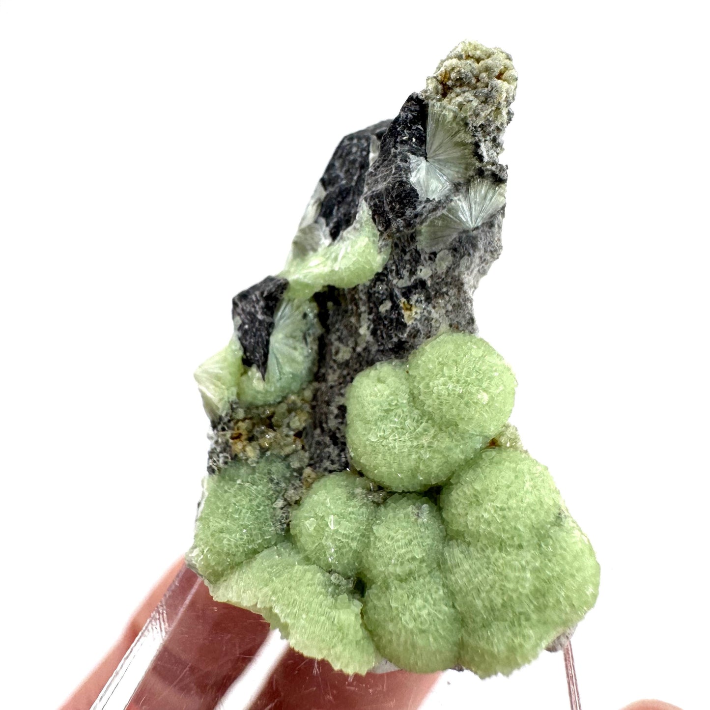 Wavellite (Arkansas, USA) | green crystal cluster, mineral specimen