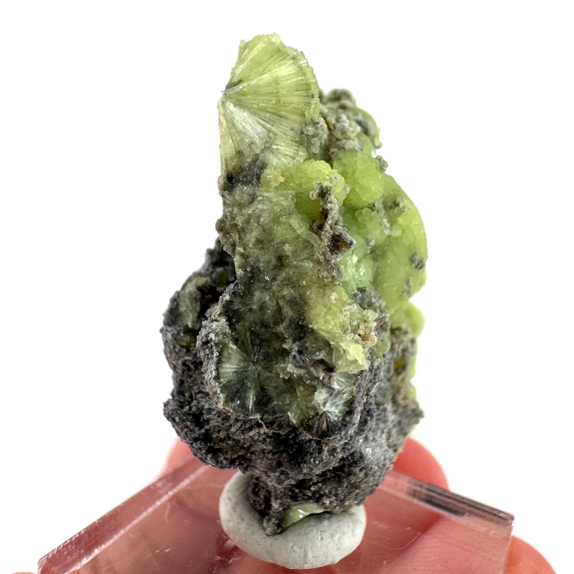 Wavellite (Arkansas, USA) | green crystal cluster, mineral specimen