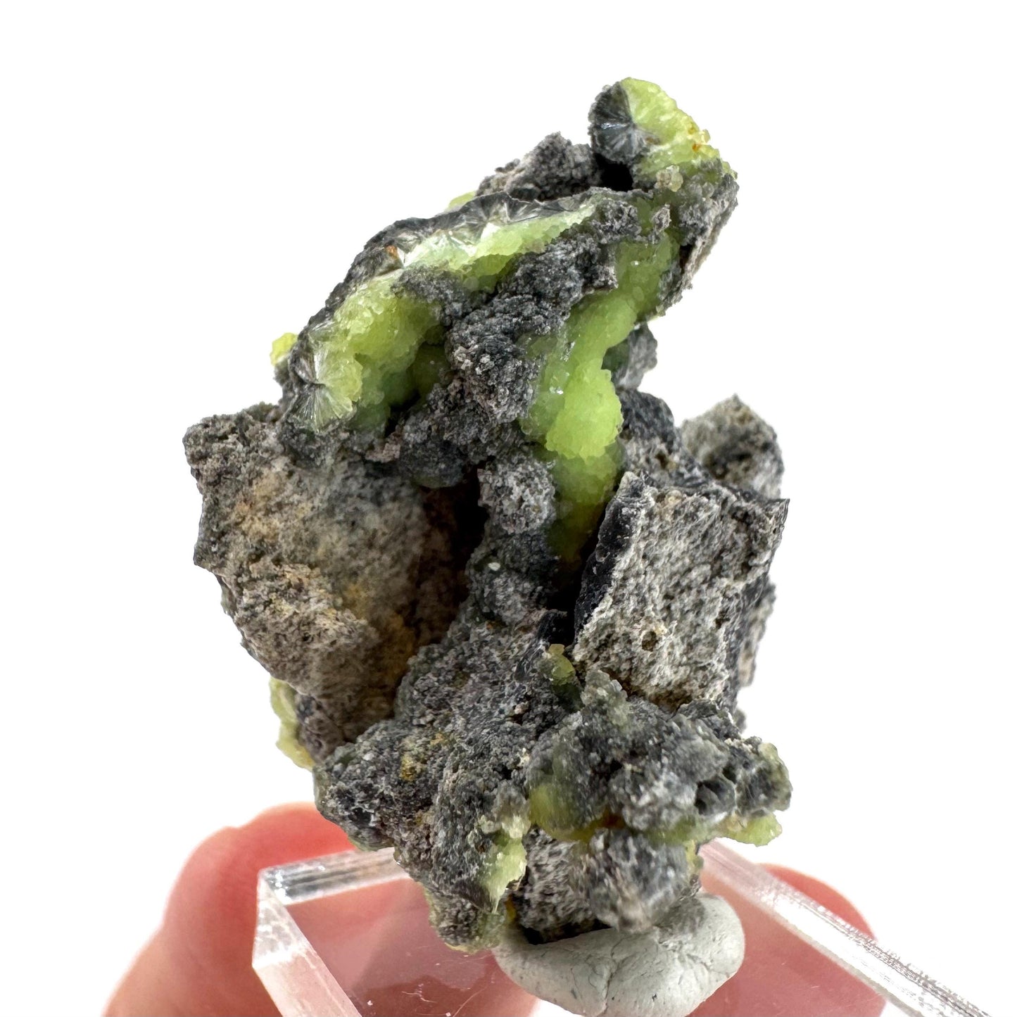 Wavellite (Arkansas, USA) | green crystal cluster, mineral specimen