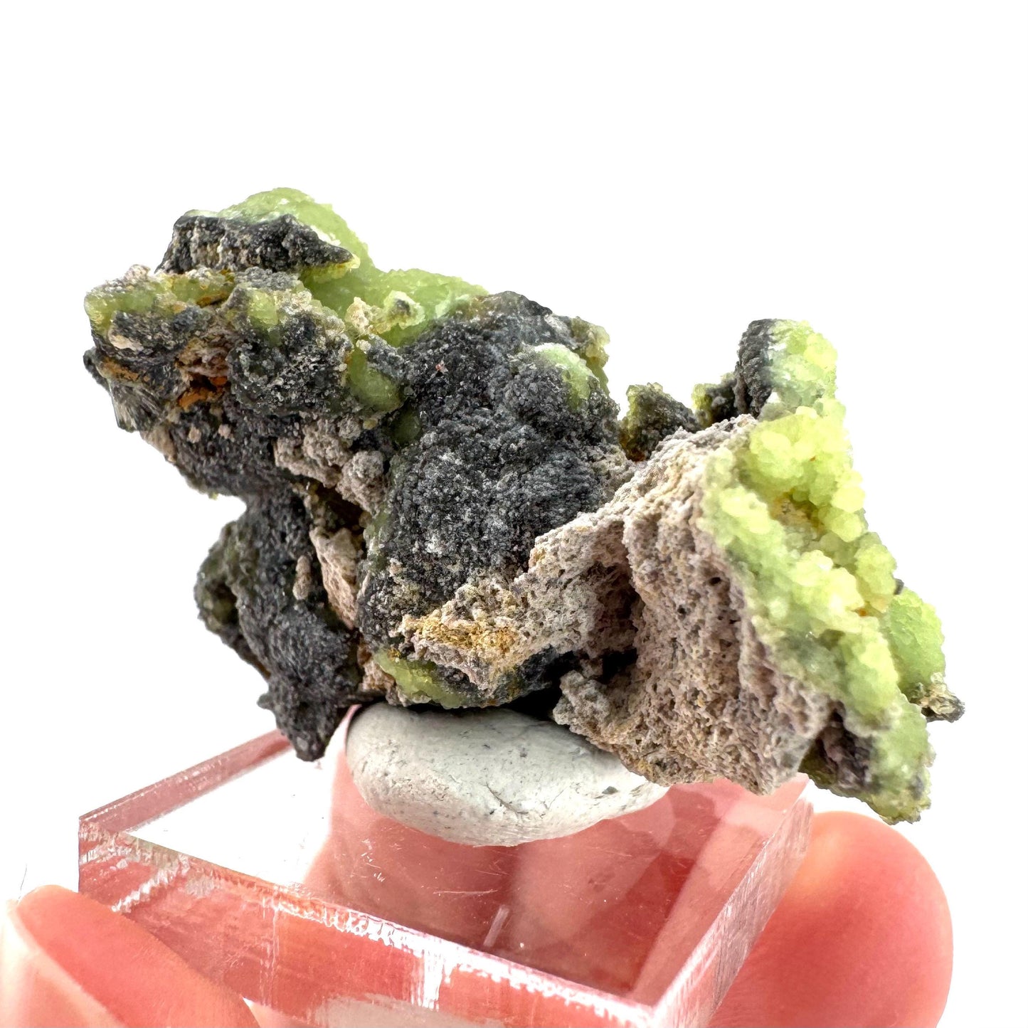 Wavellite (Arkansas, USA) | green crystal cluster, mineral specimen