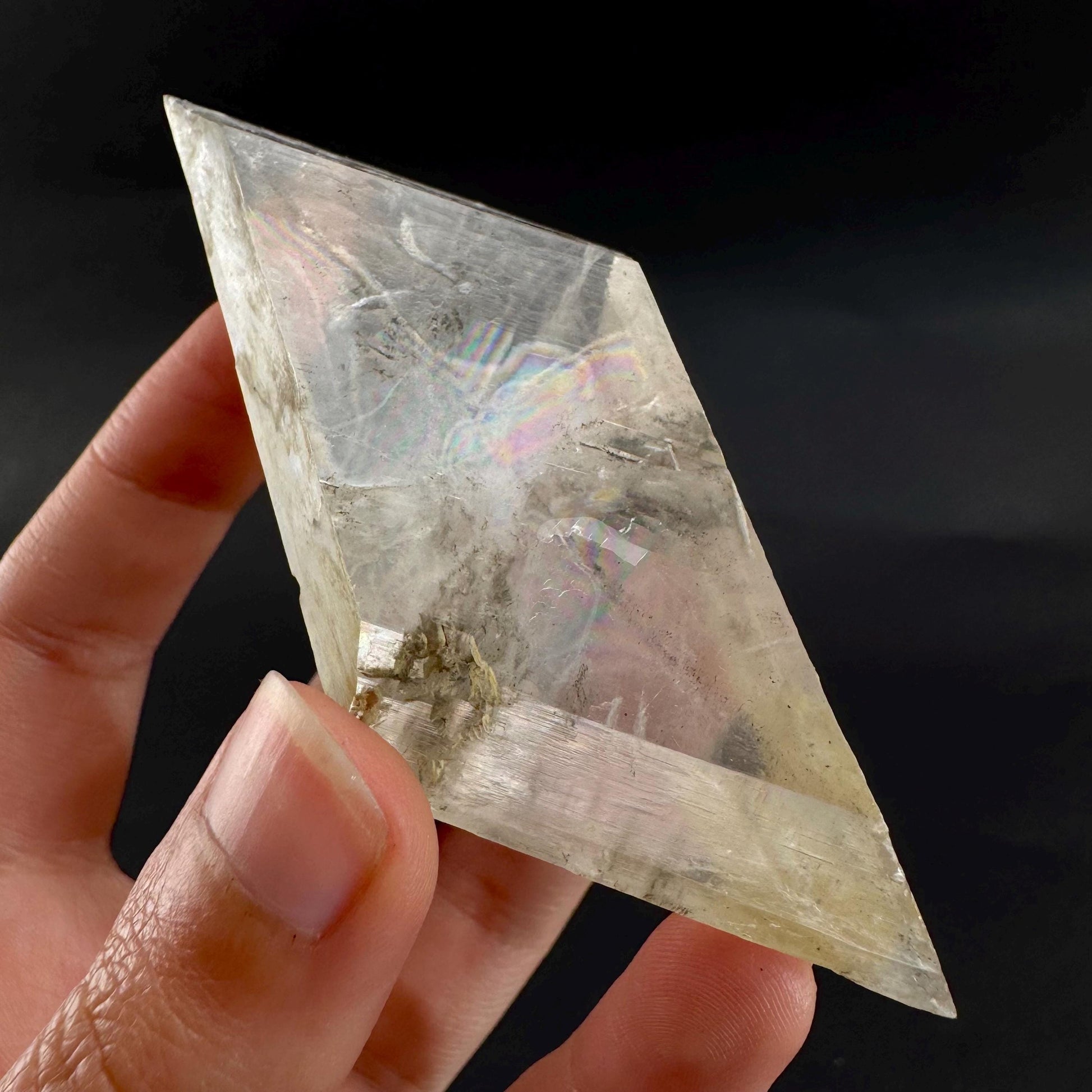 Hourglass Selenite | Phosphorescent UV Reactive Gypsum Crystal from Canada