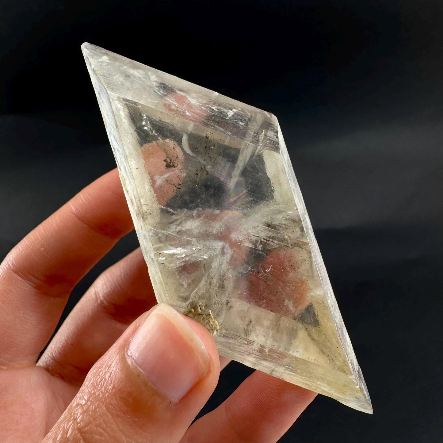 Hourglass Selenite | Phosphorescent UV Reactive Gypsum Crystal from Canada