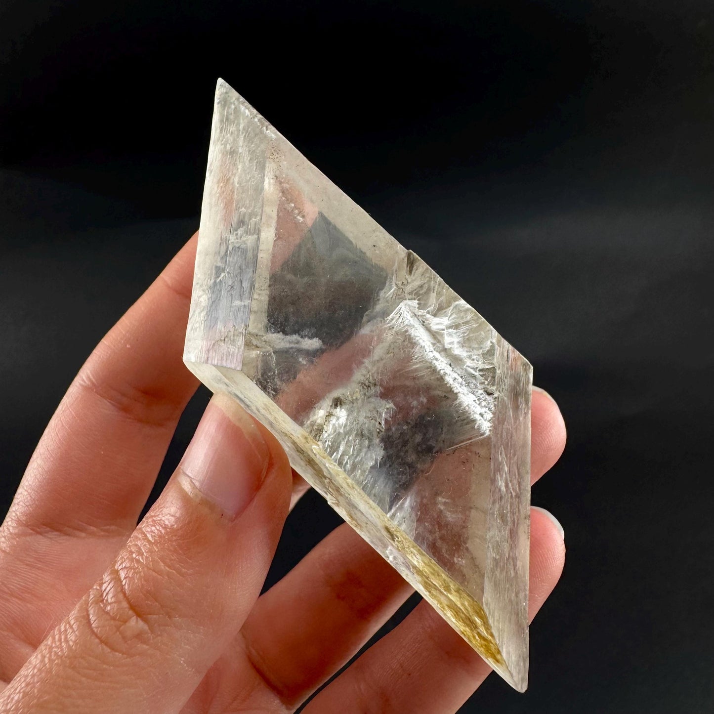 Hourglass Selenite | Phosphorescent UV Reactive Gypsum Crystal from Canada