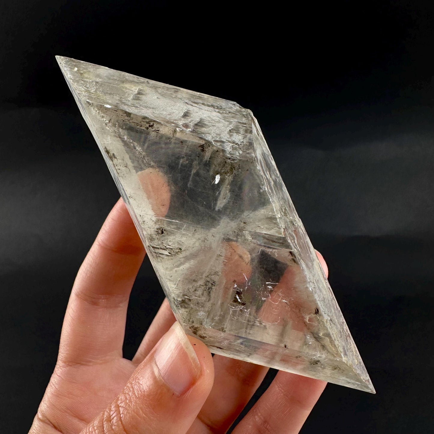 Hourglass Selenite | Phosphorescent UV Reactive Gypsum Crystal from Canada
