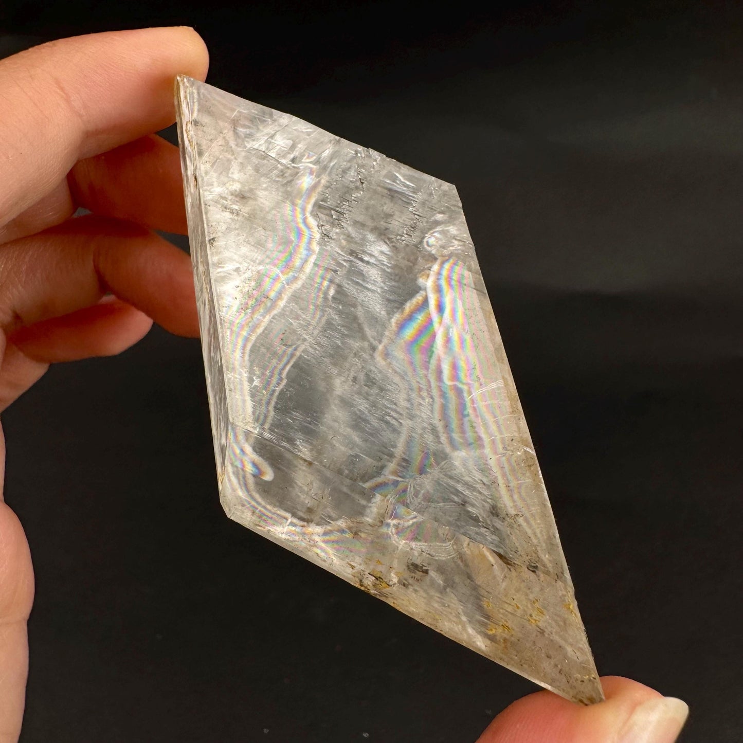 Hourglass Selenite | Phosphorescent UV Reactive Gypsum Crystal from Canada