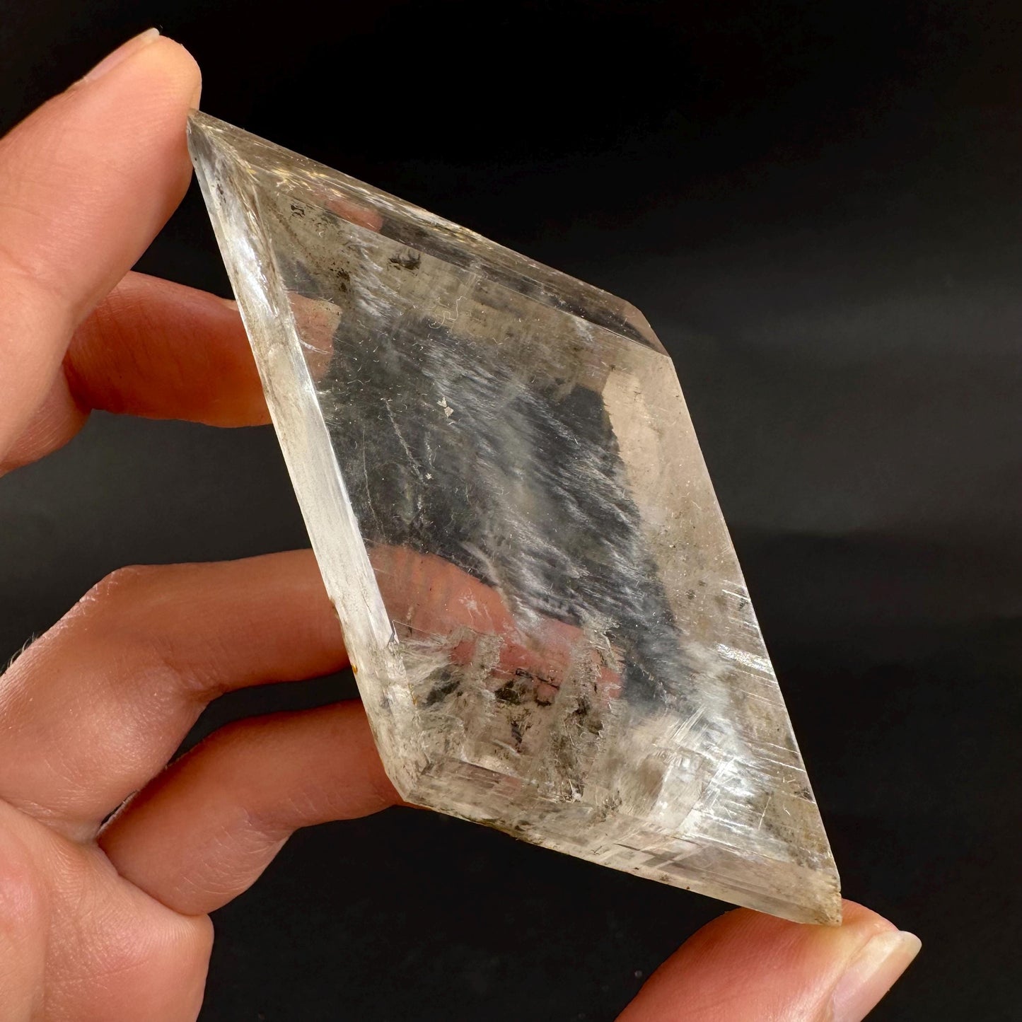 Hourglass Selenite | Phosphorescent UV Reactive Gypsum Crystal from Canada