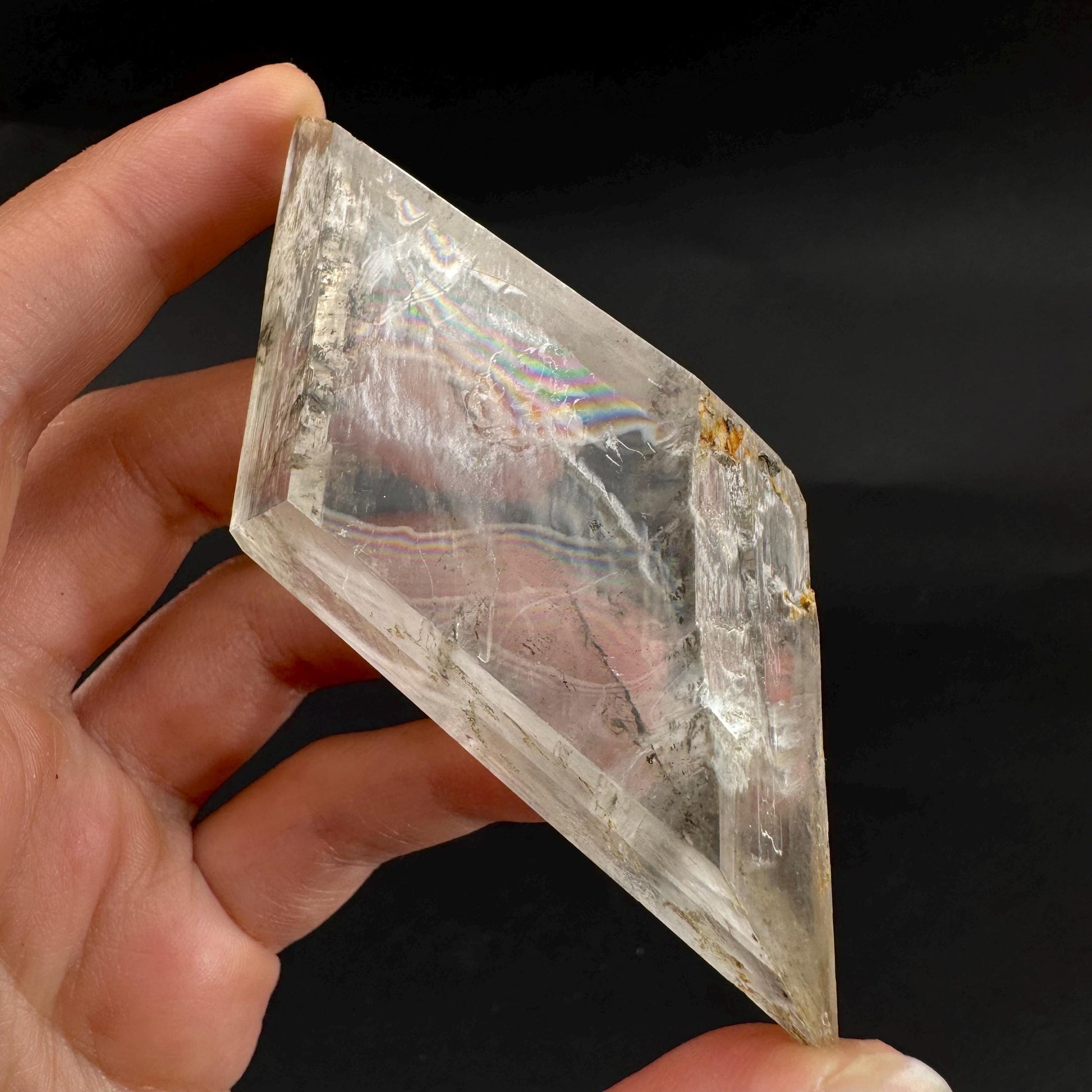 Hourglass Selenite | Phosphorescent UV Reactive Gypsum Crystal from Canada