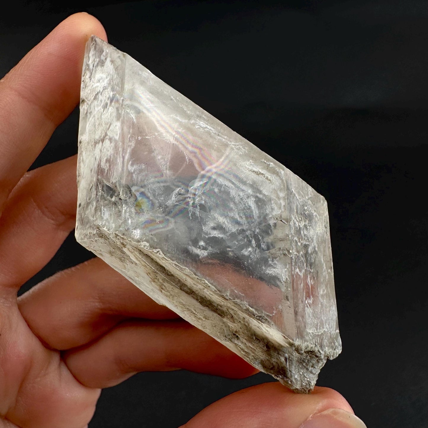 Hourglass Selenite | Phosphorescent UV Reactive Gypsum Crystal from Canada