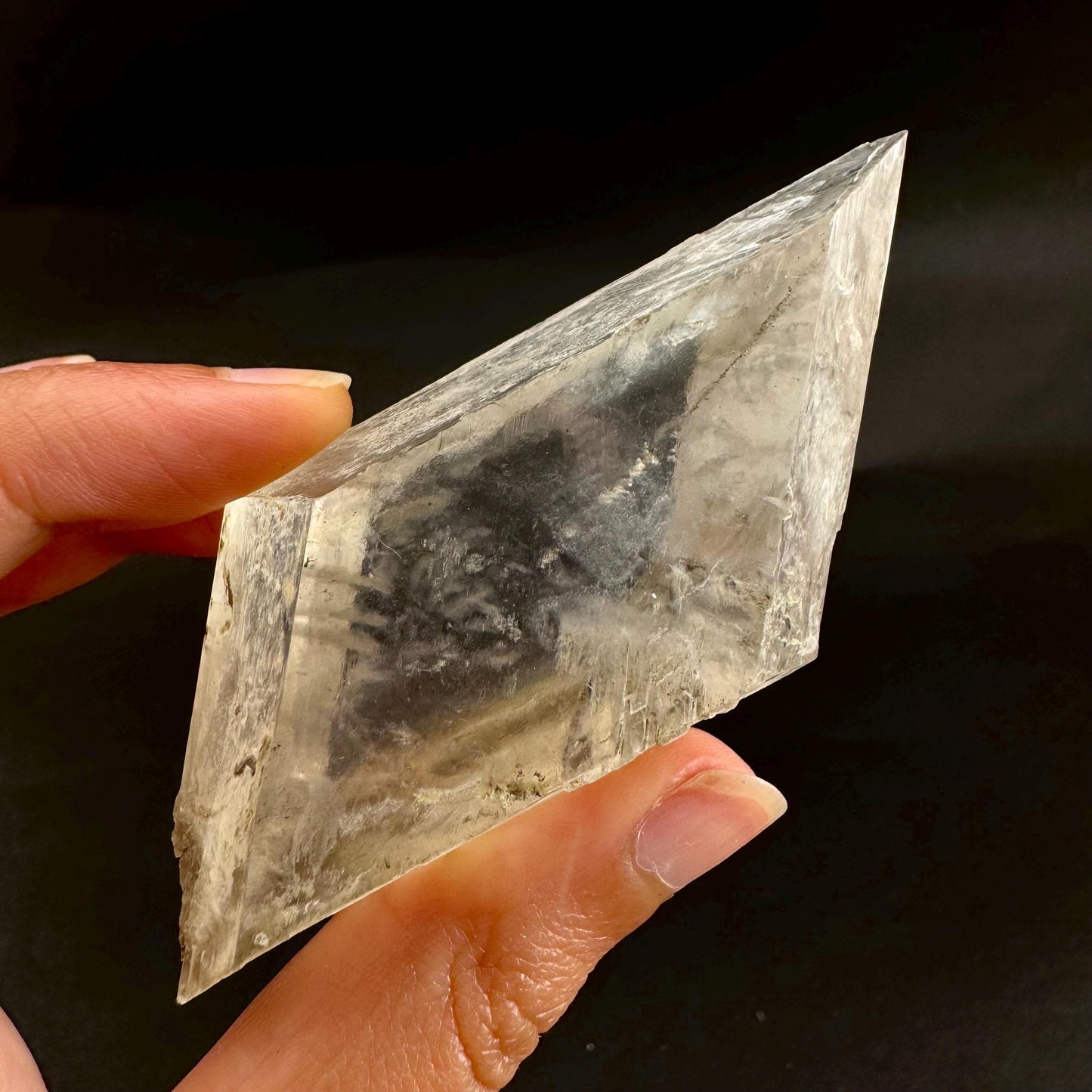 Hourglass Selenite | Phosphorescent UV Reactive Gypsum Crystal from Canada