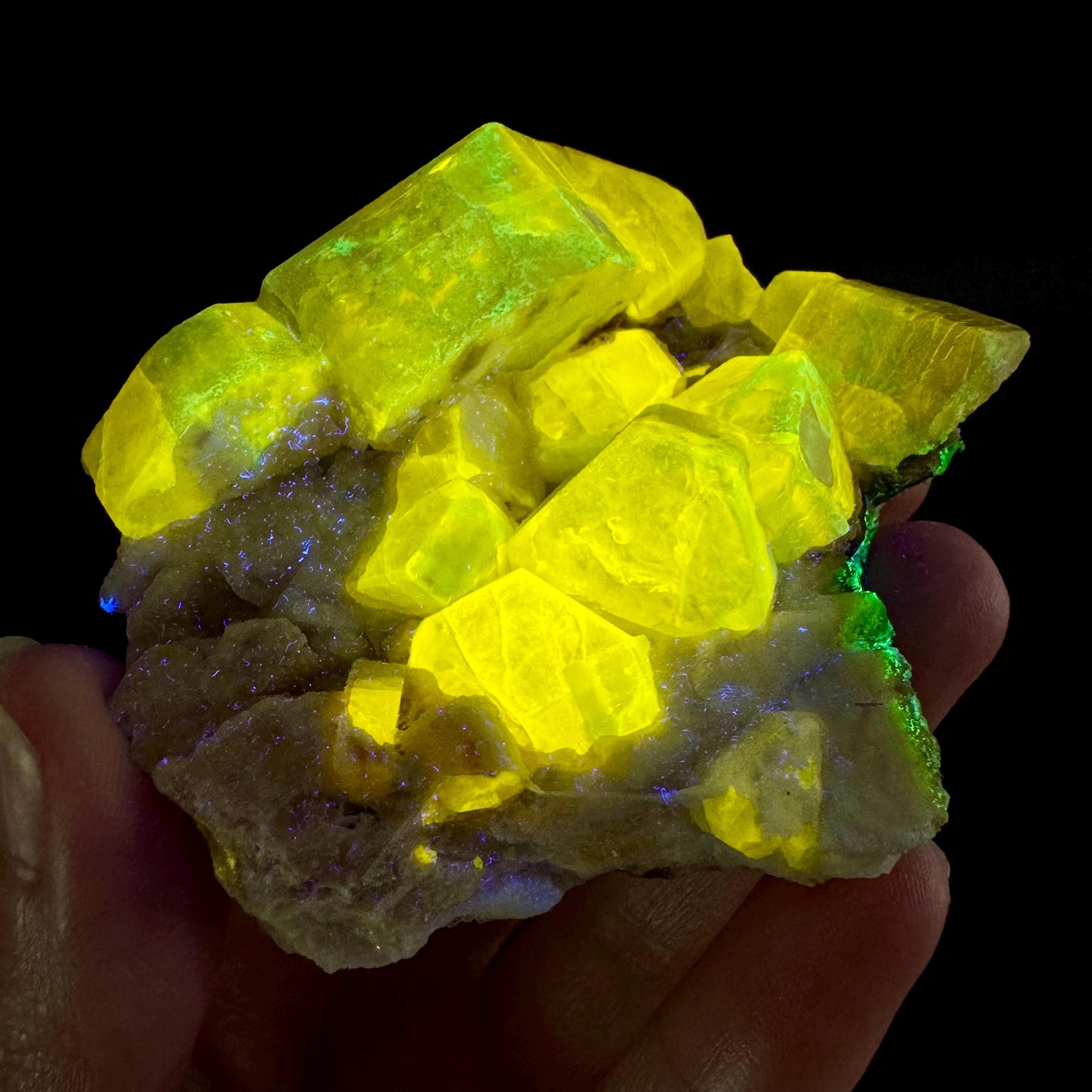 Pink Fluorapatite on Albite | UV reactive crystal, rare mineral specimen from Pakistan