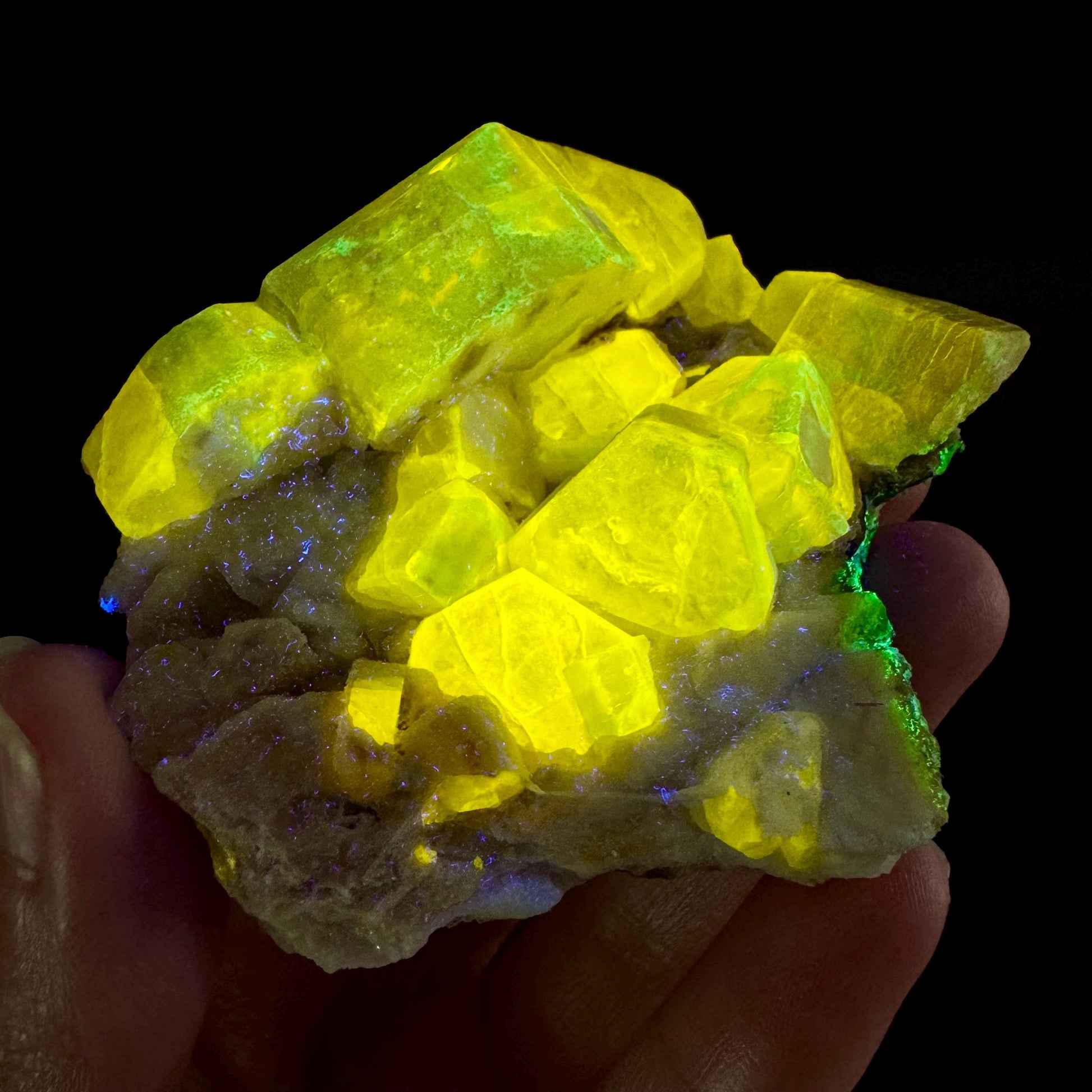 Pink Fluorapatite on Albite | UV reactive crystal, rare mineral specimen from Pakistan