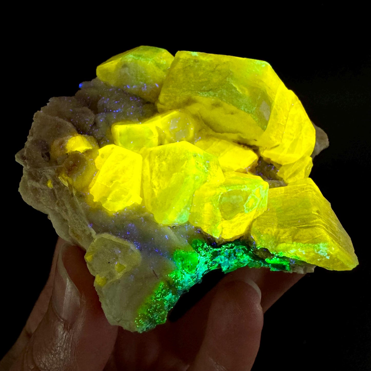 Pink Fluorapatite on Albite | UV reactive crystal, rare mineral specimen from Pakistan