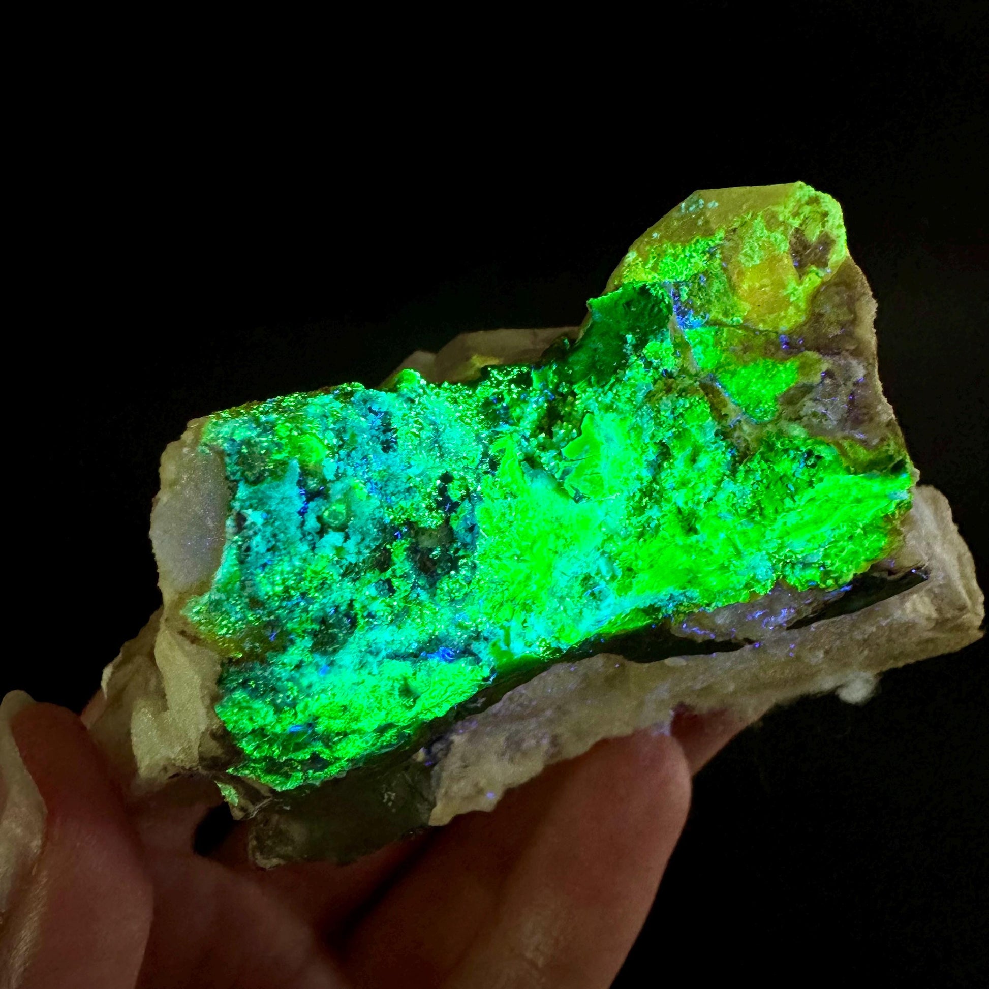 Pink Fluorapatite on Albite | UV reactive crystal, rare mineral specimen from Pakistan