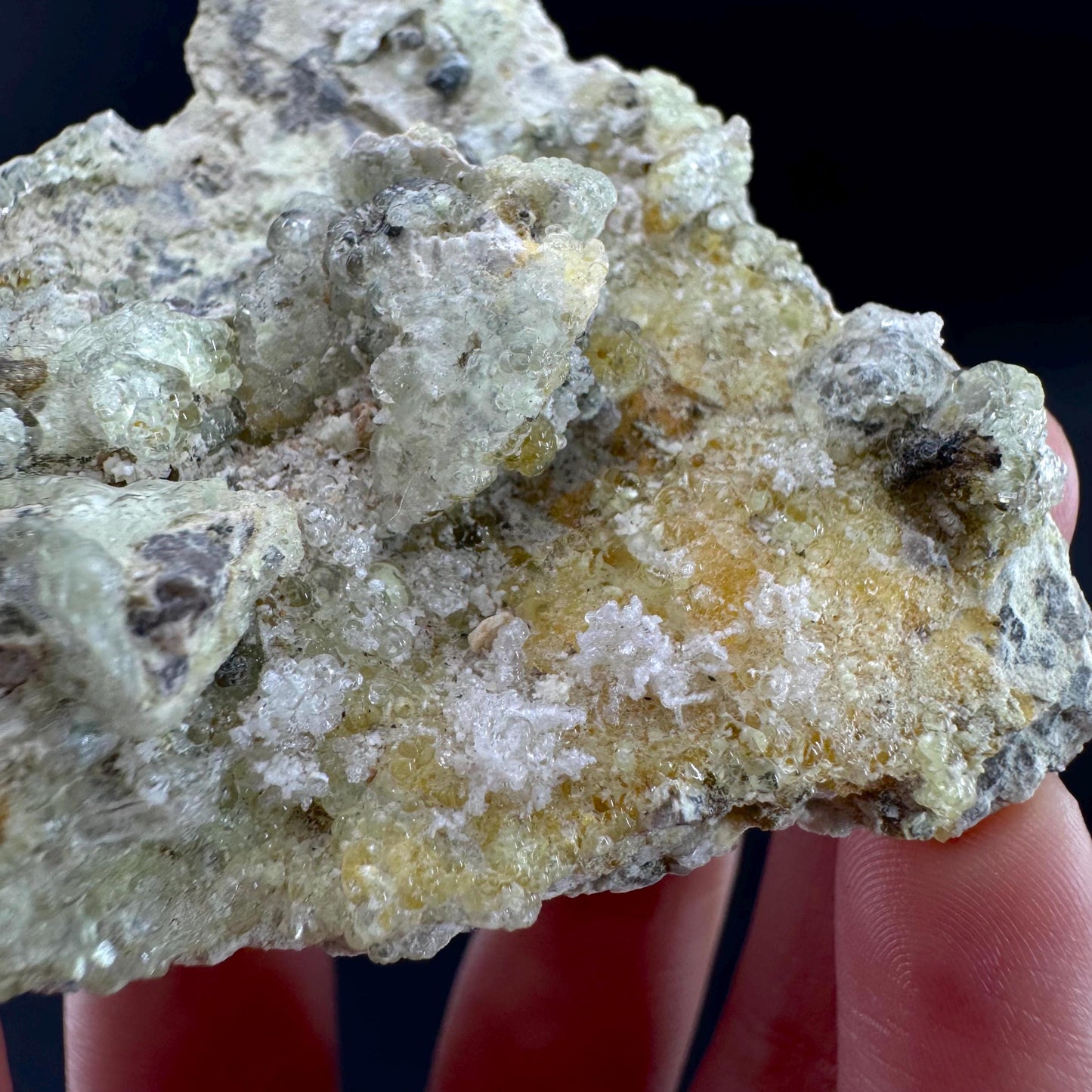 Hyalite Opal on Matrix | UV reactive crystal, green fluorescent mineral specimen from Namibia