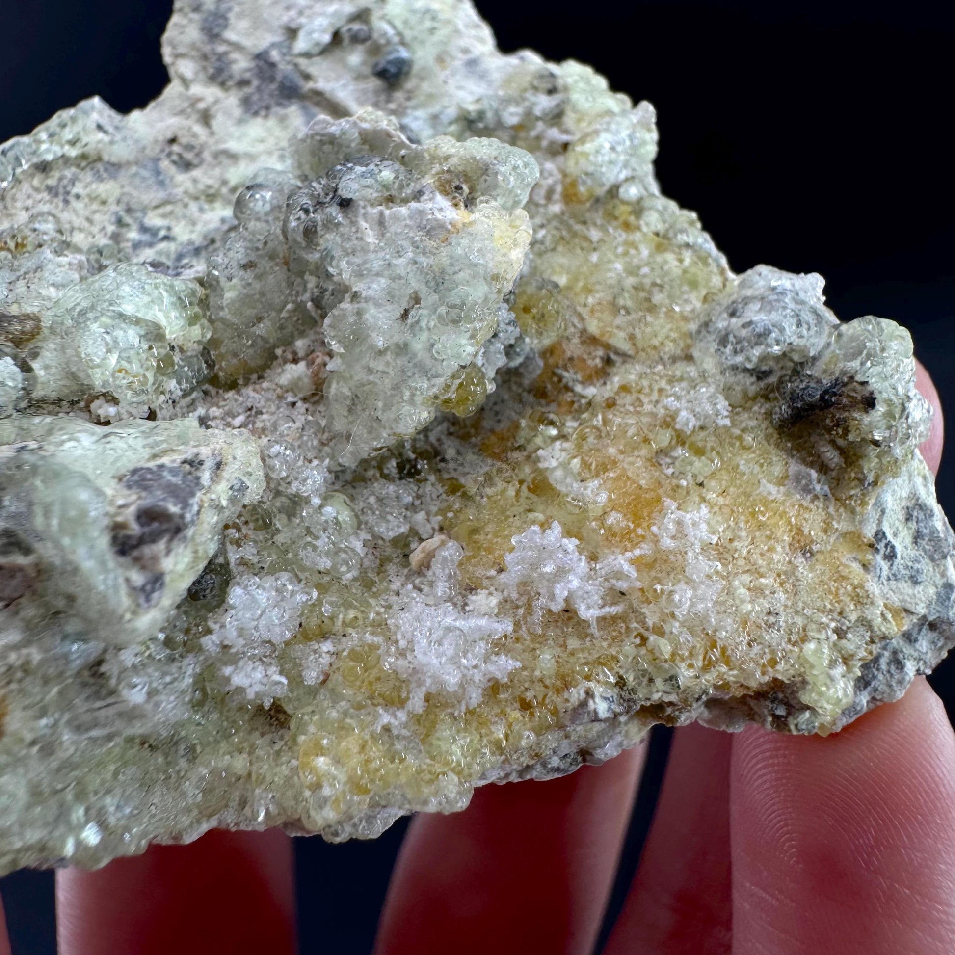 Hyalite Opal on Matrix | UV reactive crystal, green fluorescent mineral specimen from Namibia