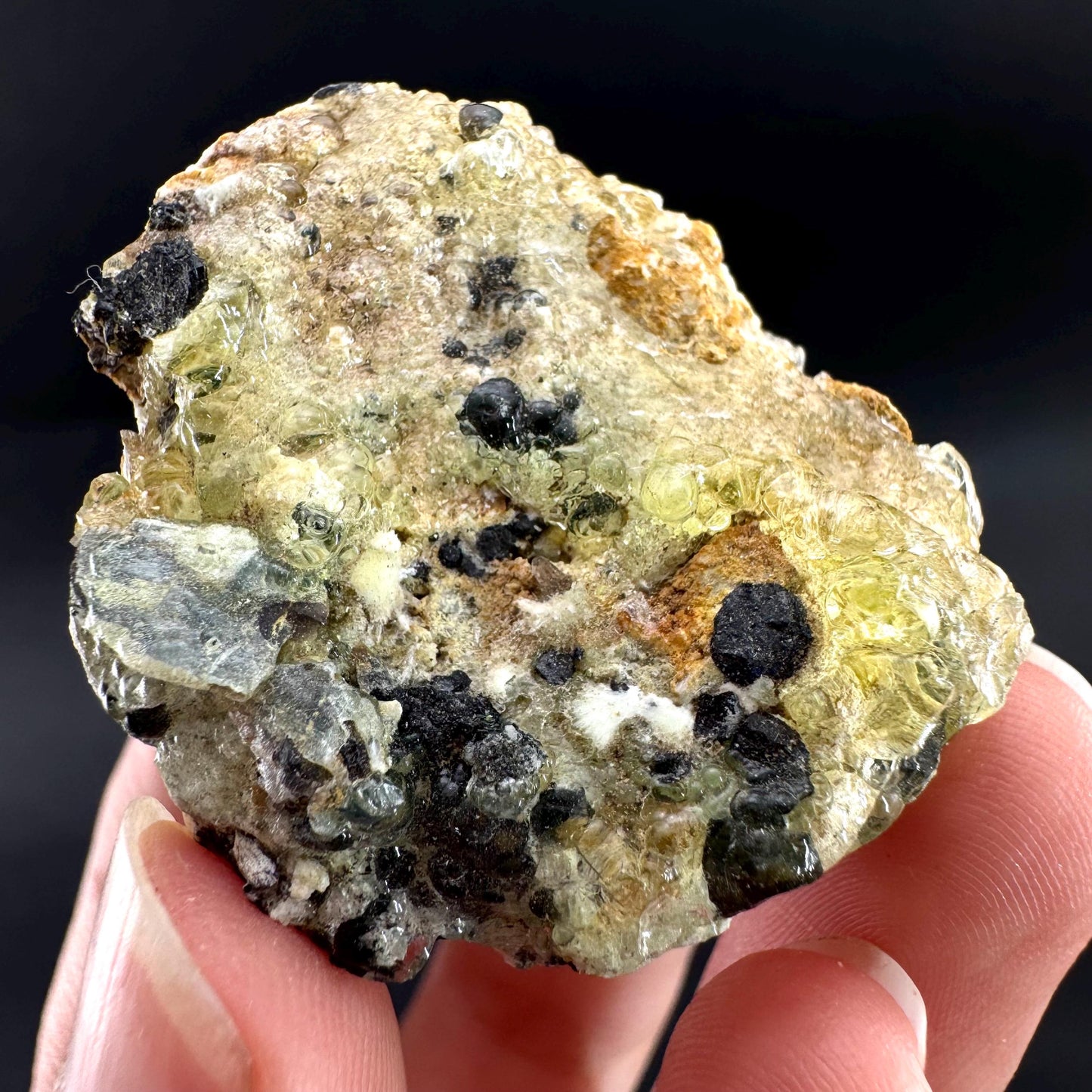 Hyalite Opal on Matrix | UV reactive crystal, green fluorescent mineral specimen from Namibia