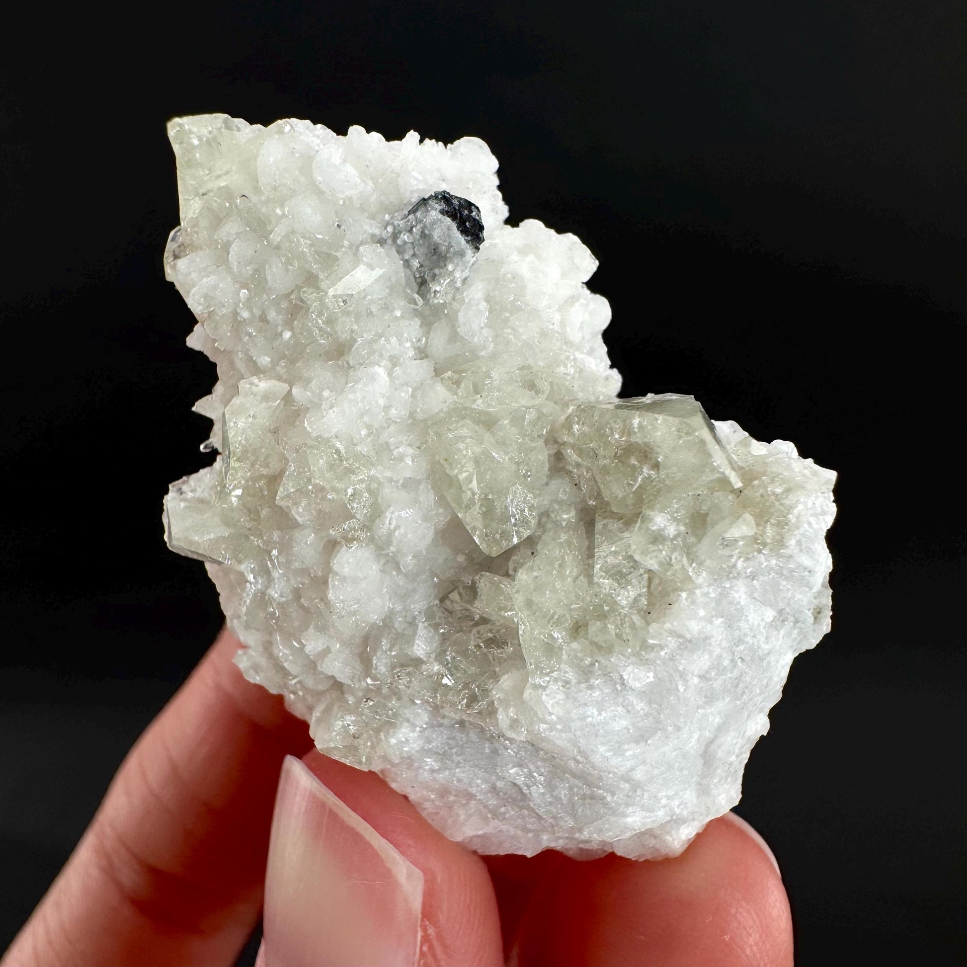 Herderite on Albite Matrix | light green crystal, rare mineral specimen from Pakistan