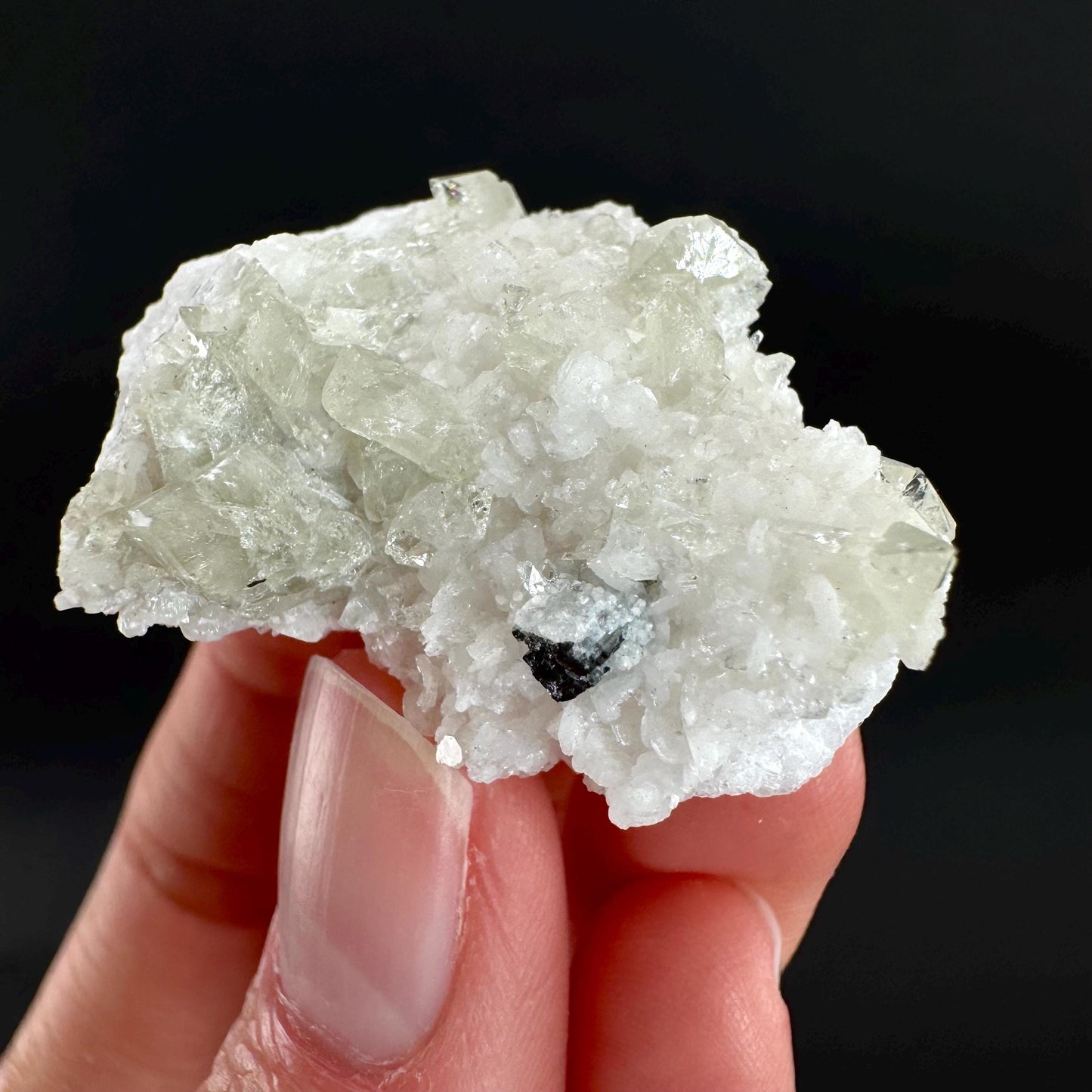 Herderite on Albite Matrix | light green crystal, rare mineral specimen from Pakistan
