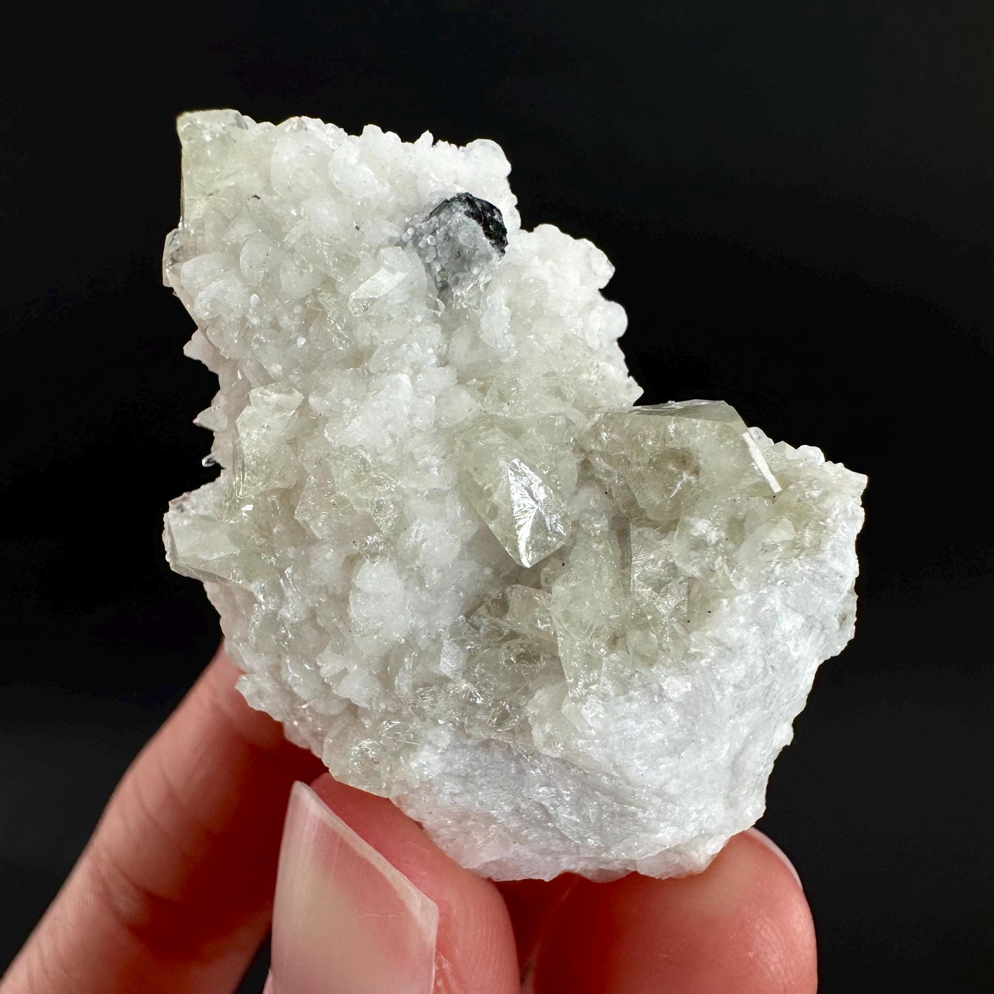 Herderite on Albite Matrix | light green crystal, rare mineral specimen from Pakistan