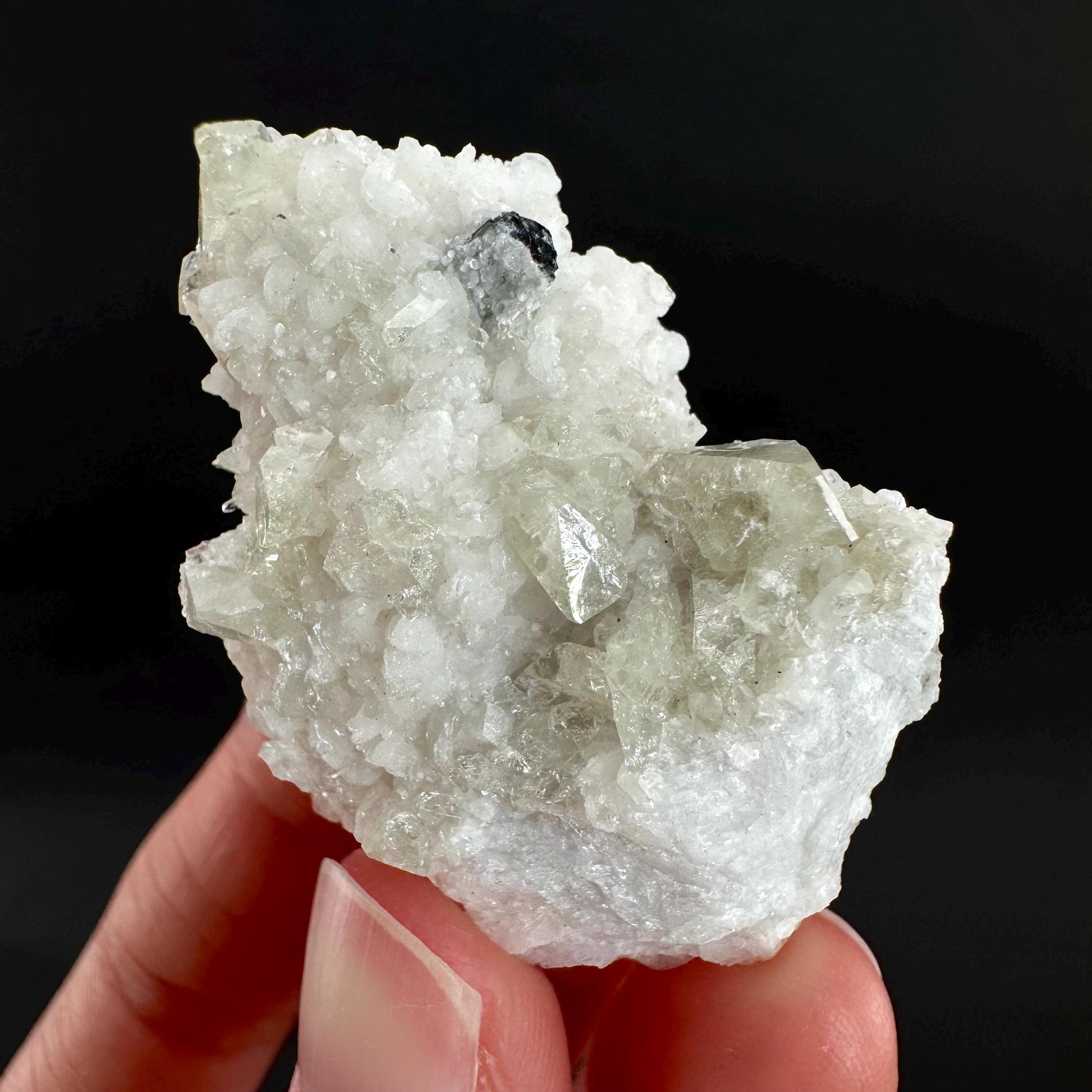 Herderite on Albite Matrix | light green crystal, rare mineral specimen from Pakistan