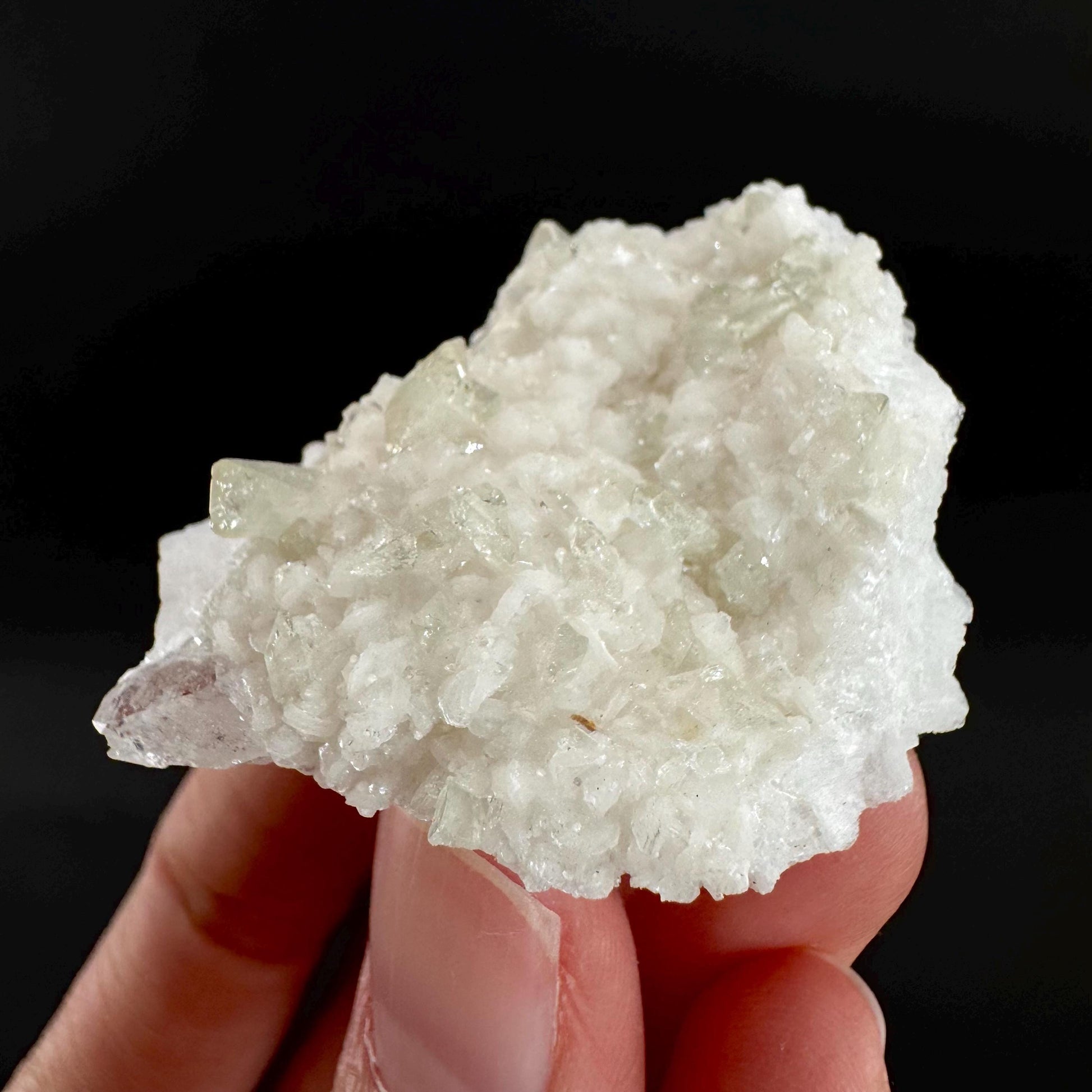 Herderite with Quartz on Albite | light green crystal, rare mineral specimen from Pakistan