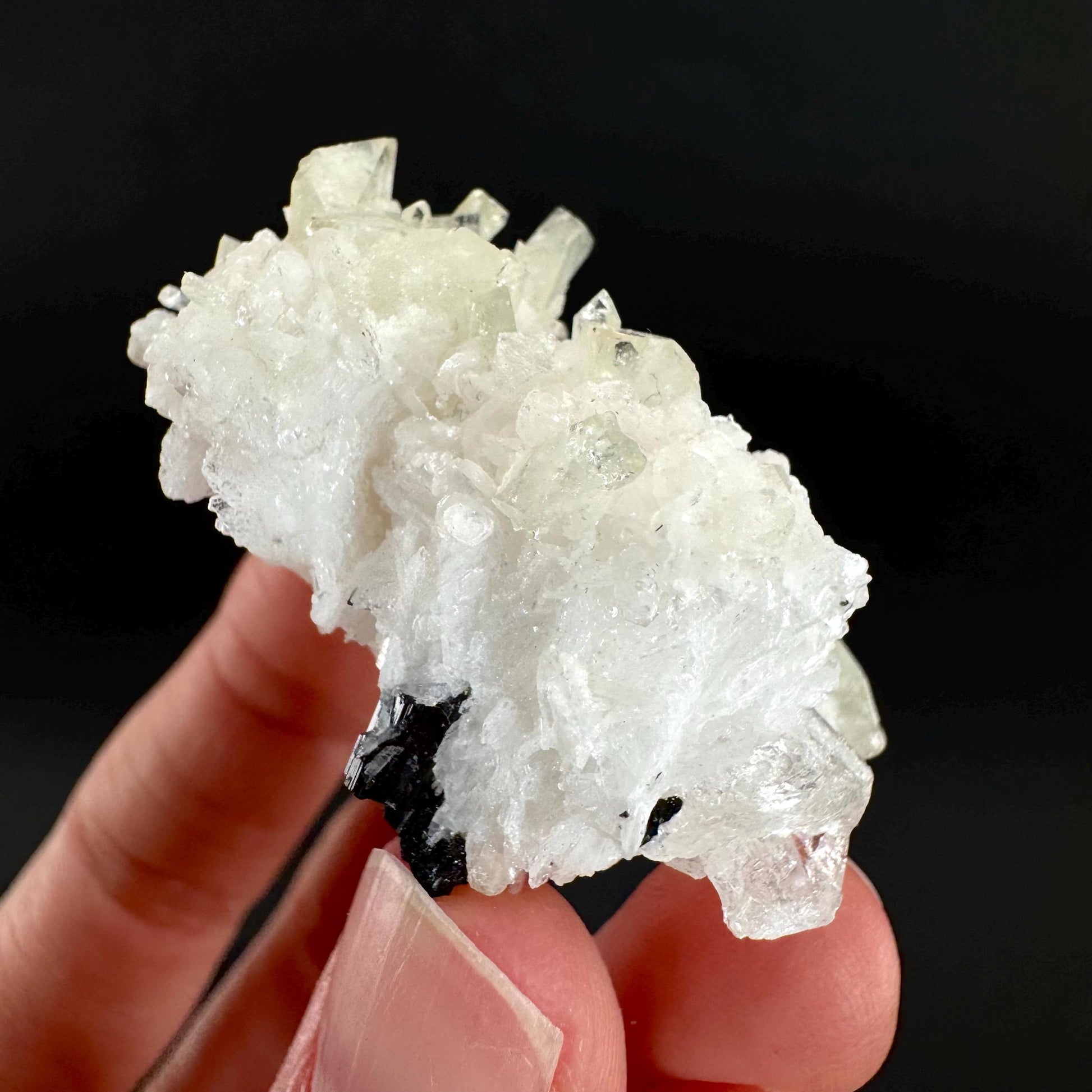 Herderite with Quartz on Albite | light green crystal, rare mineral specimen from Pakistan