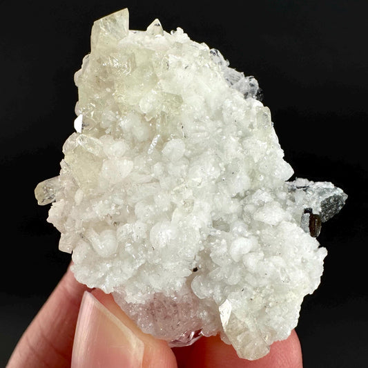 Herderite with Quartz on Albite | light green crystal, rare mineral specimen from Pakistan