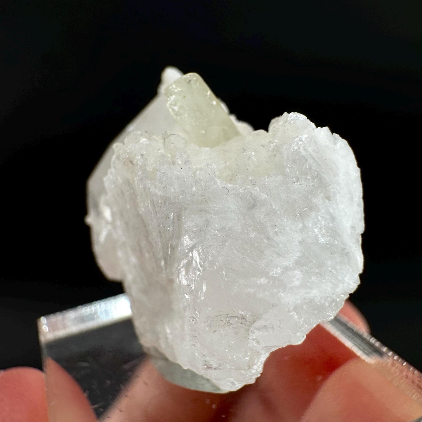 Herderite with Quartz on Albite | light green crystal, rare mineral specimen from Pakistan