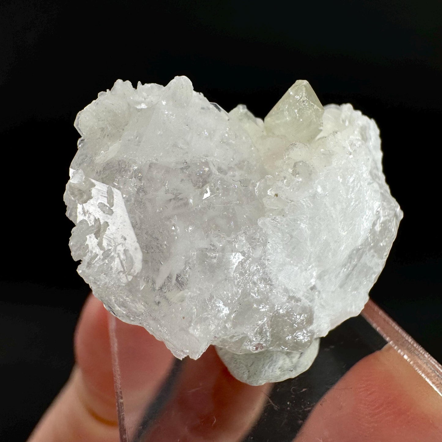 Herderite with Quartz on Albite | light green crystal, rare mineral specimen from Pakistan