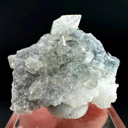 Herderite with Black Tourmaline on Albite | light green crystal, rare mineral specimen from Pakistan