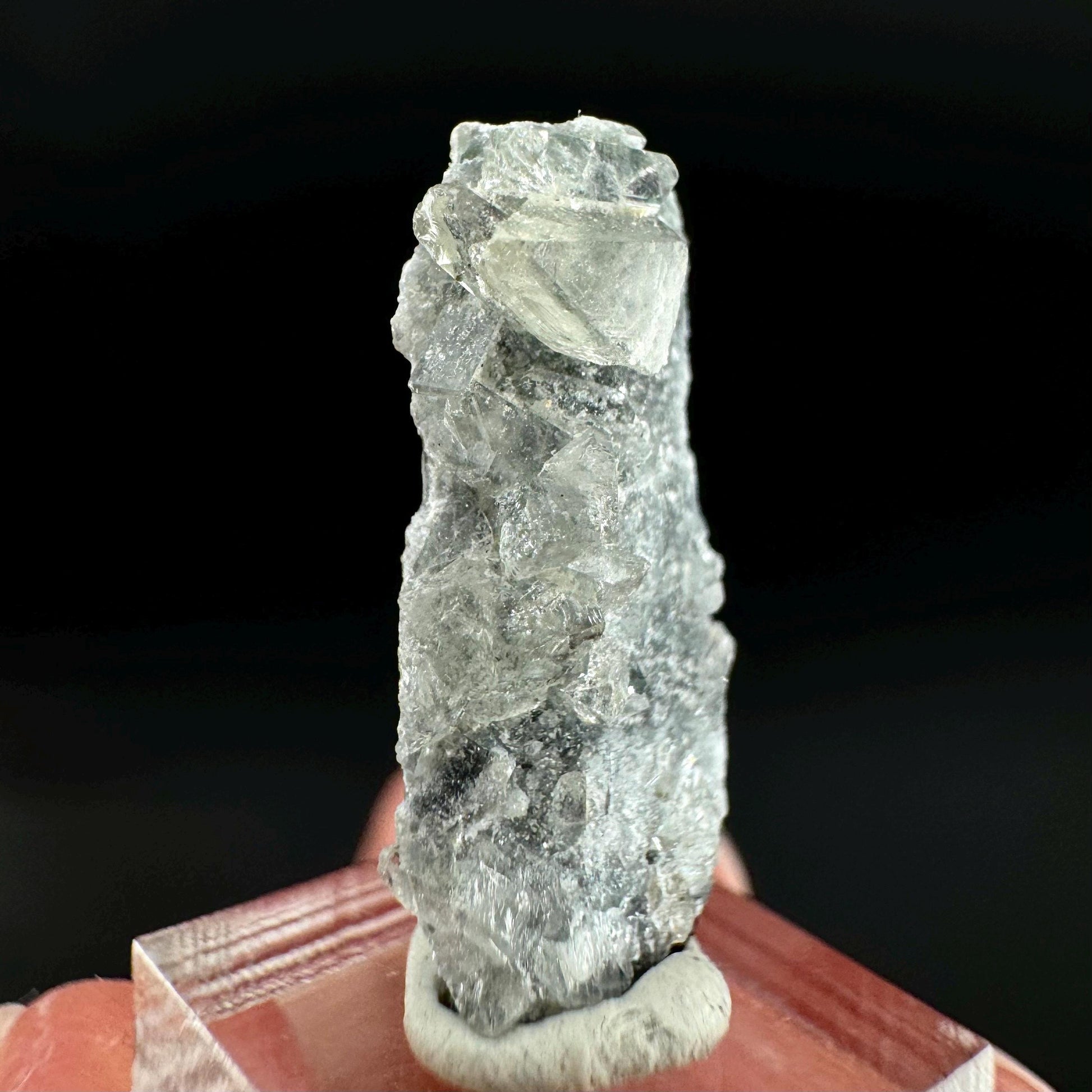 Herderite on Black Tourmaline | light green crystal, rare mineral specimen from Pakistan