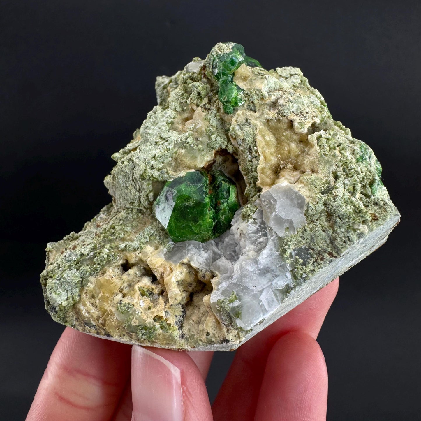 Demantoid Garnet on Matrix | Green Crystal, Rare Mineral Specimen