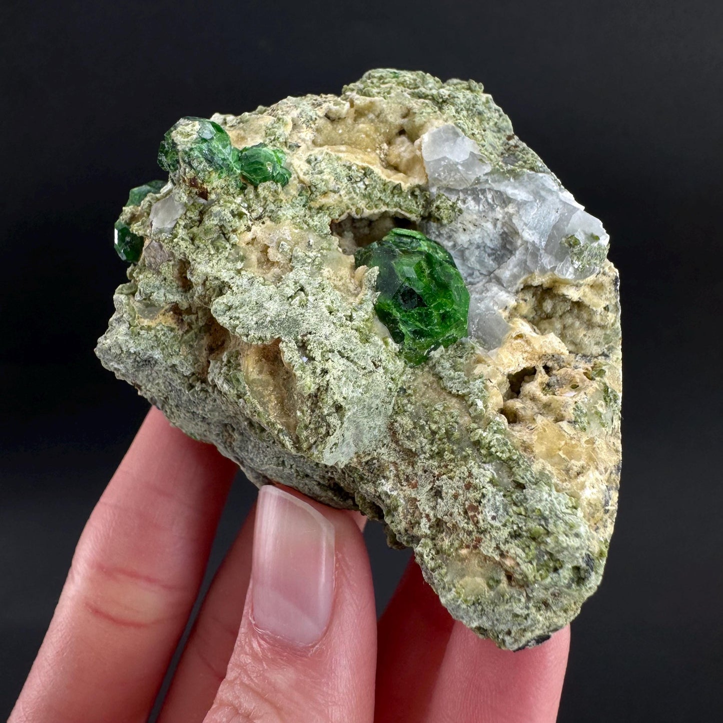 Demantoid Garnet on Matrix | Green Crystal, Rare Mineral Specimen
