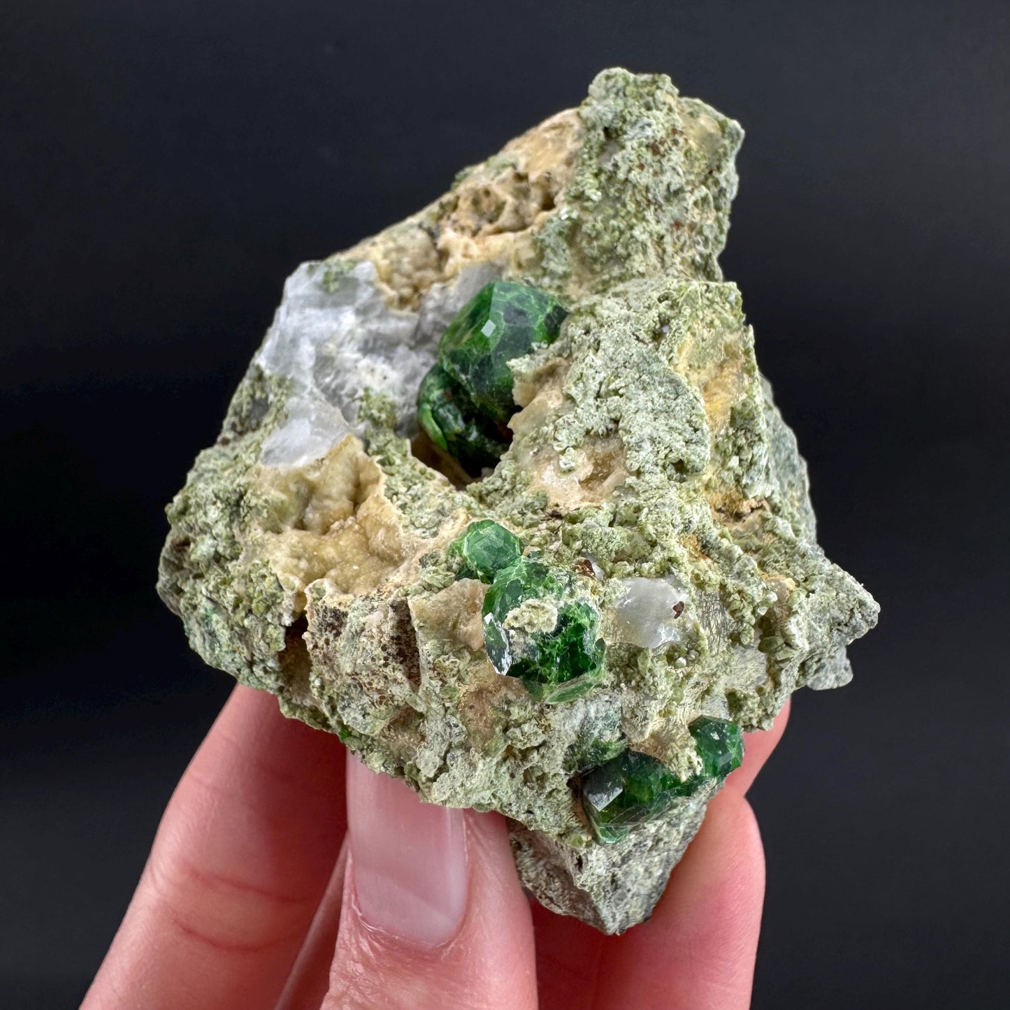 Demantoid Garnet on Matrix | Green Crystal, Rare Mineral Specimen